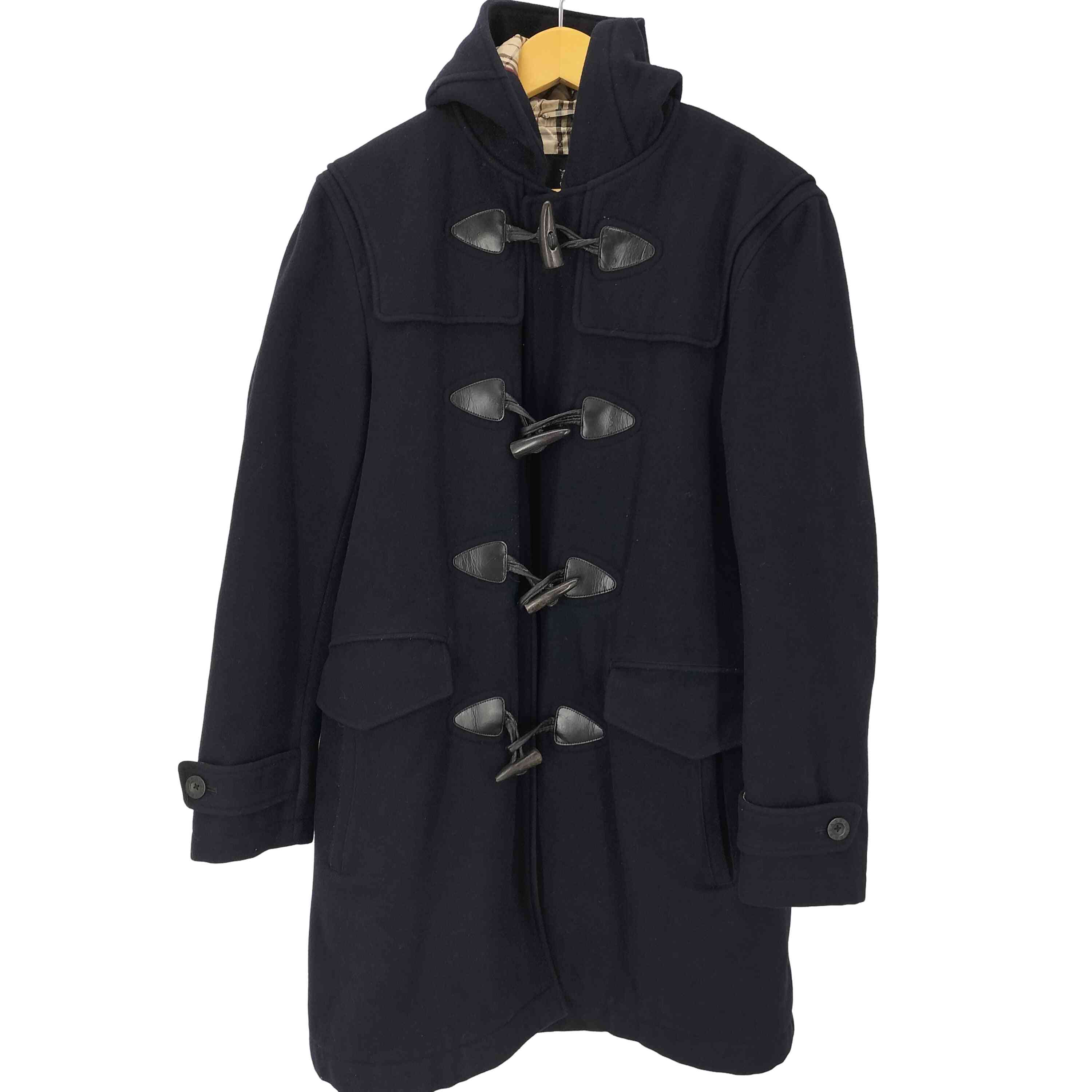 【中古】バーバリーブラックレーベル BURBERRY BLACK LABEL Cashmere ＆ Wool Duffle Long Coat 裏地ノバチェック カシミール 羊毛 ダッフル ロング 厚地の外套 メンズ import：L