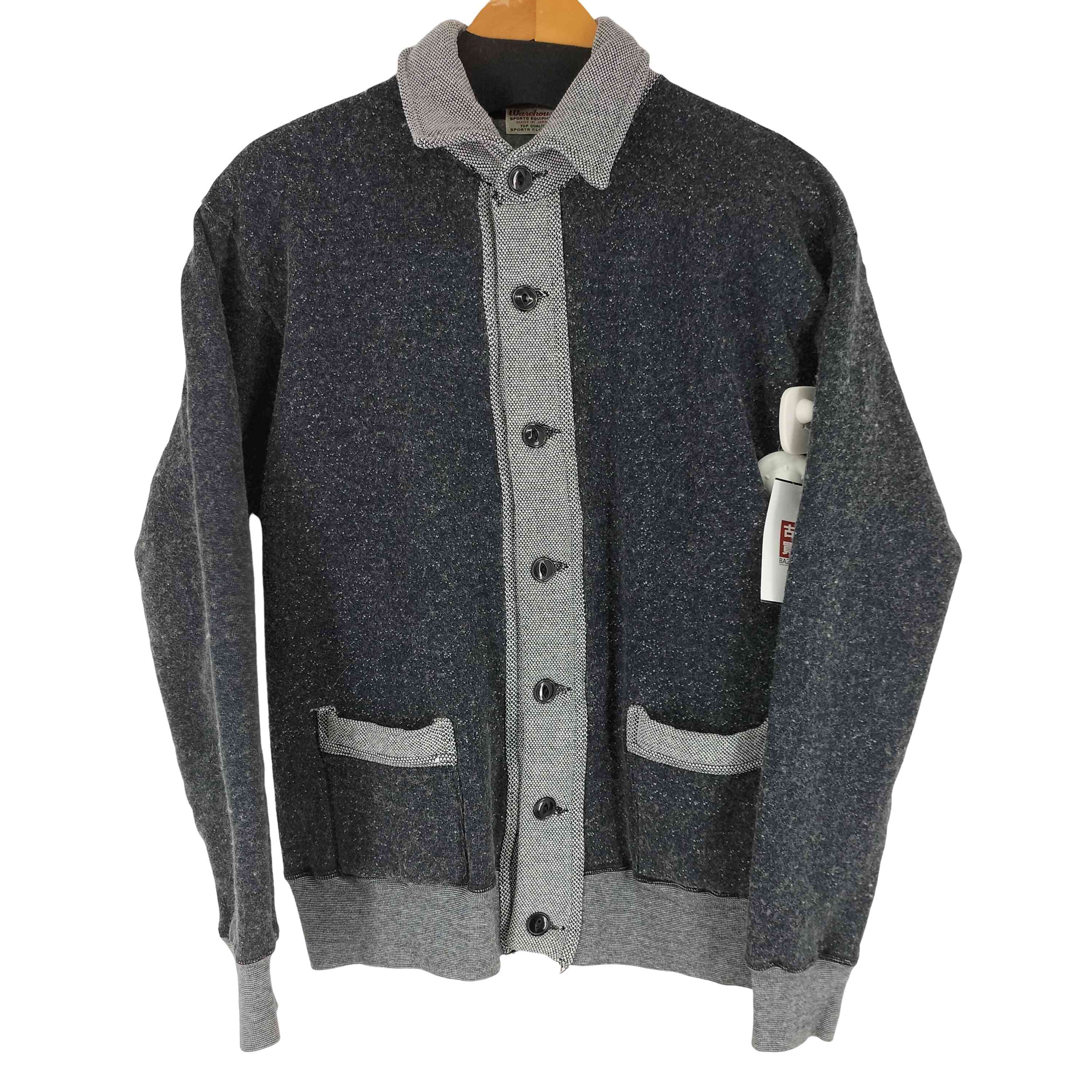 【中古】御召しもの住み家 WAREHOUSE RECYCLE HEATHER YARN CARDIGAN ごま塩 Salt\u0026Pepper メンズ  40