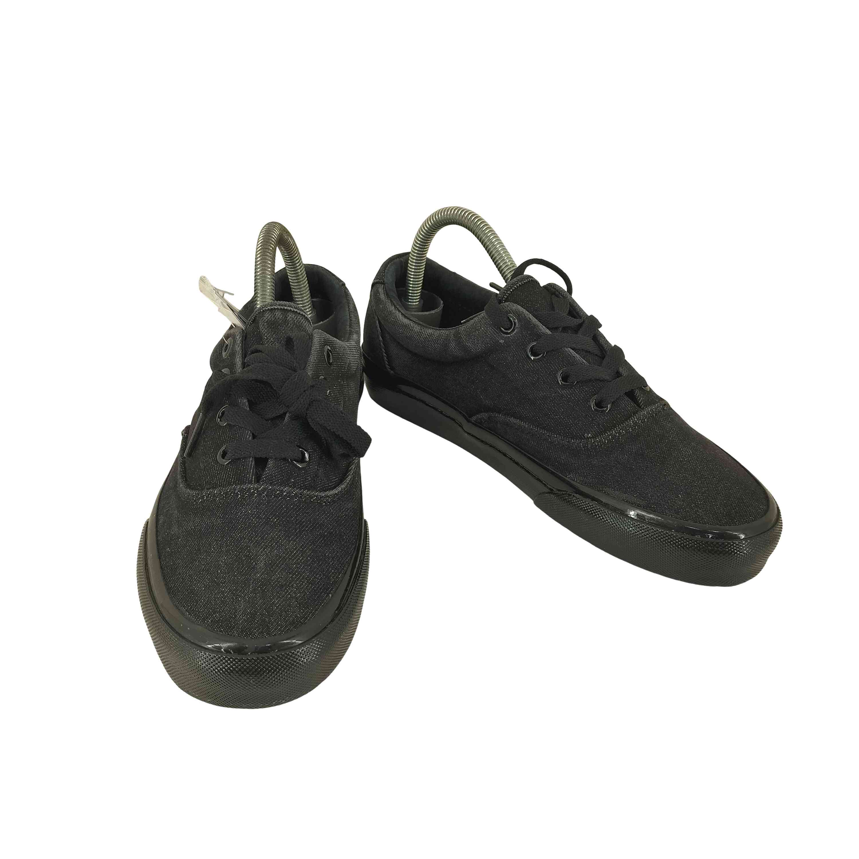 【中古】ポロラルフローレン POLO RALPH LAUREN KEATON WASHED BLACK DENIM ローカットスニーカー レディース JPN：24.5