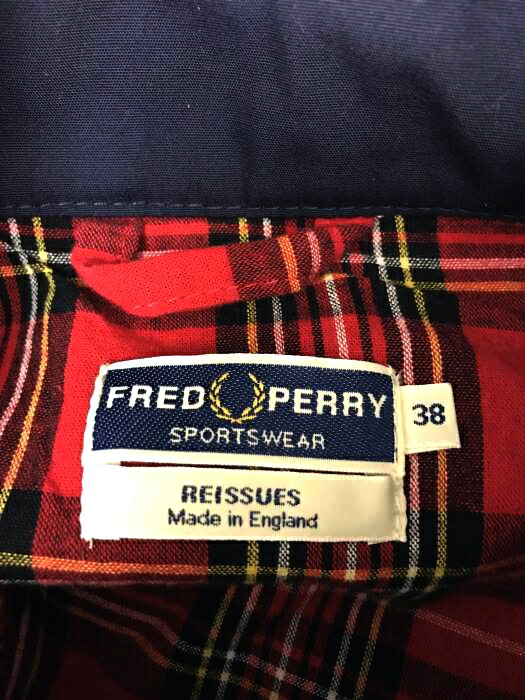 日本産 Fred Perry Reissues フレッドペリーリイシュー ブルゾン ジャンパー メンズ 17年秋冬 青系 Us 38 日本サイズ M L 相当 イングランド製ハリントンジャケット 中古 ブランド古着バズストアbazzstore 1712 激安ブランド Aerodynamicinc Com