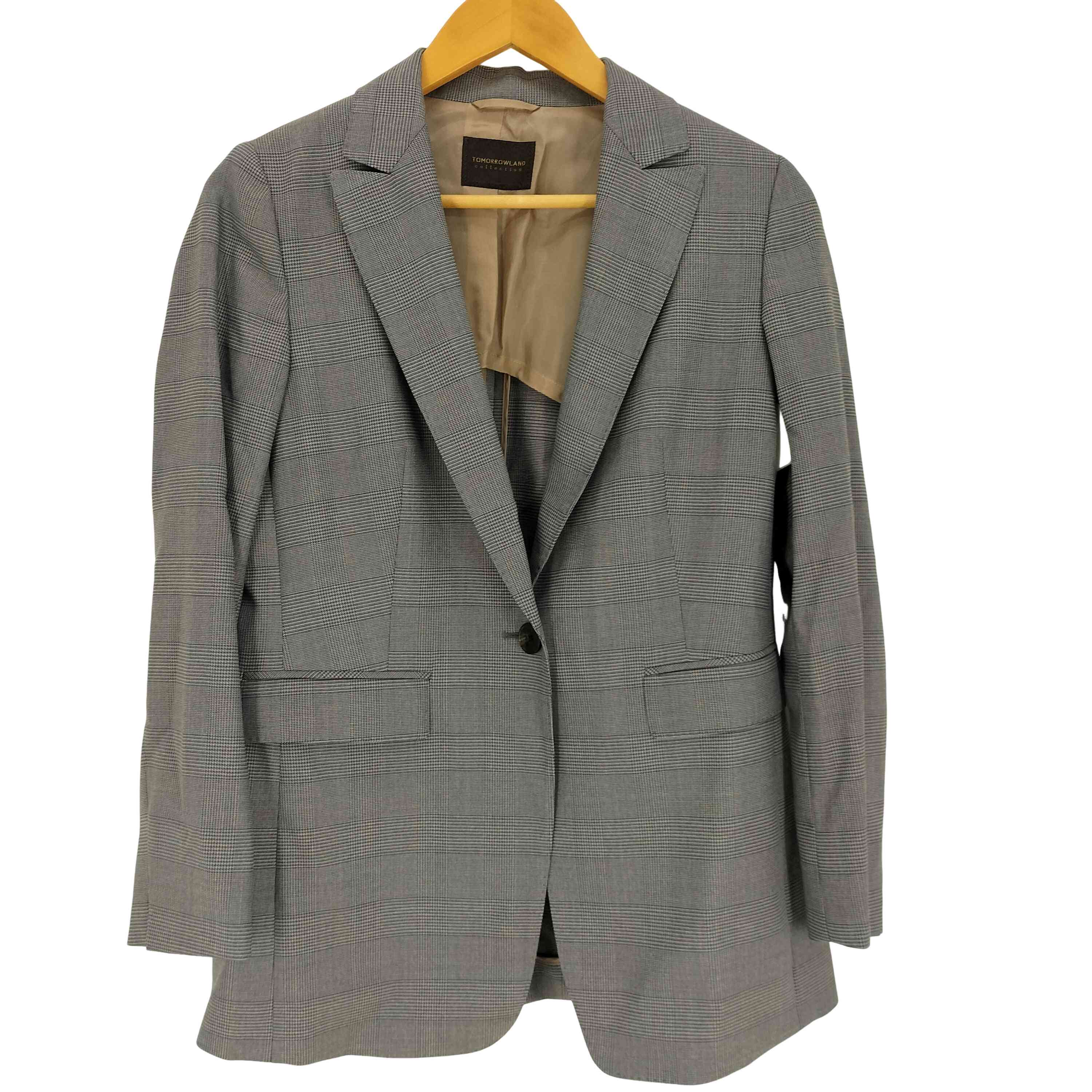 【中古】トゥモローランドコレクション TOMORROWLAND collection 26SS シャドウブルー 1Bテーラードジャケット レディース JPN:36 |BAZZSTORE ブランド古着バズストア