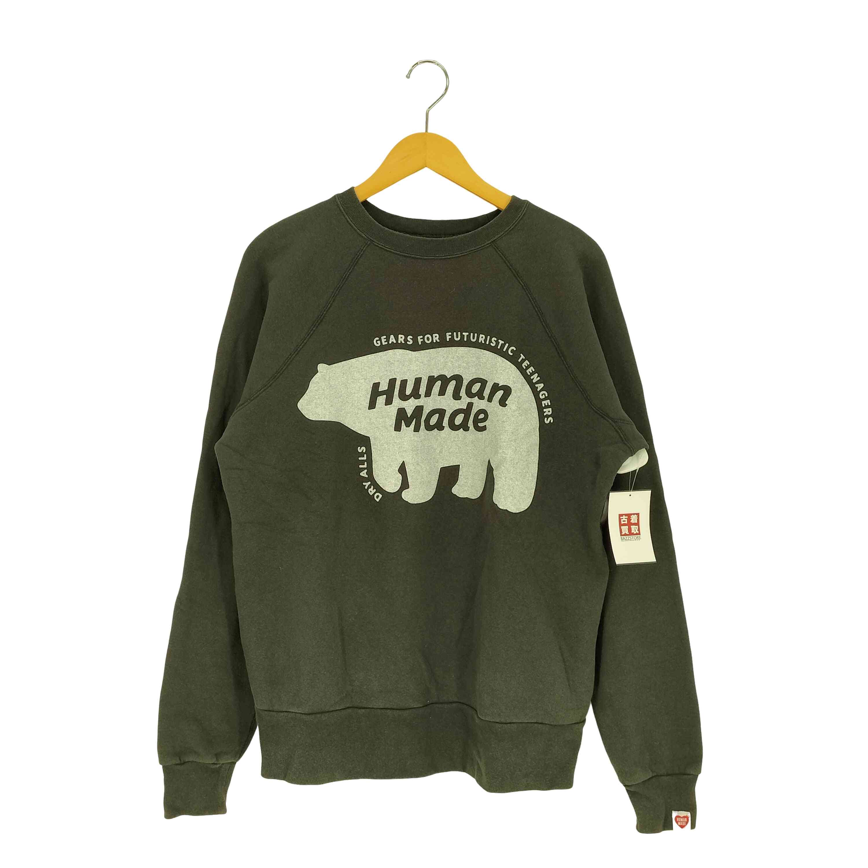 【中古】ヒューマン御手伝いさん HUMAN MADE 22AW RAGLAN CREWNECK SWEATHIRT メンズ import：L