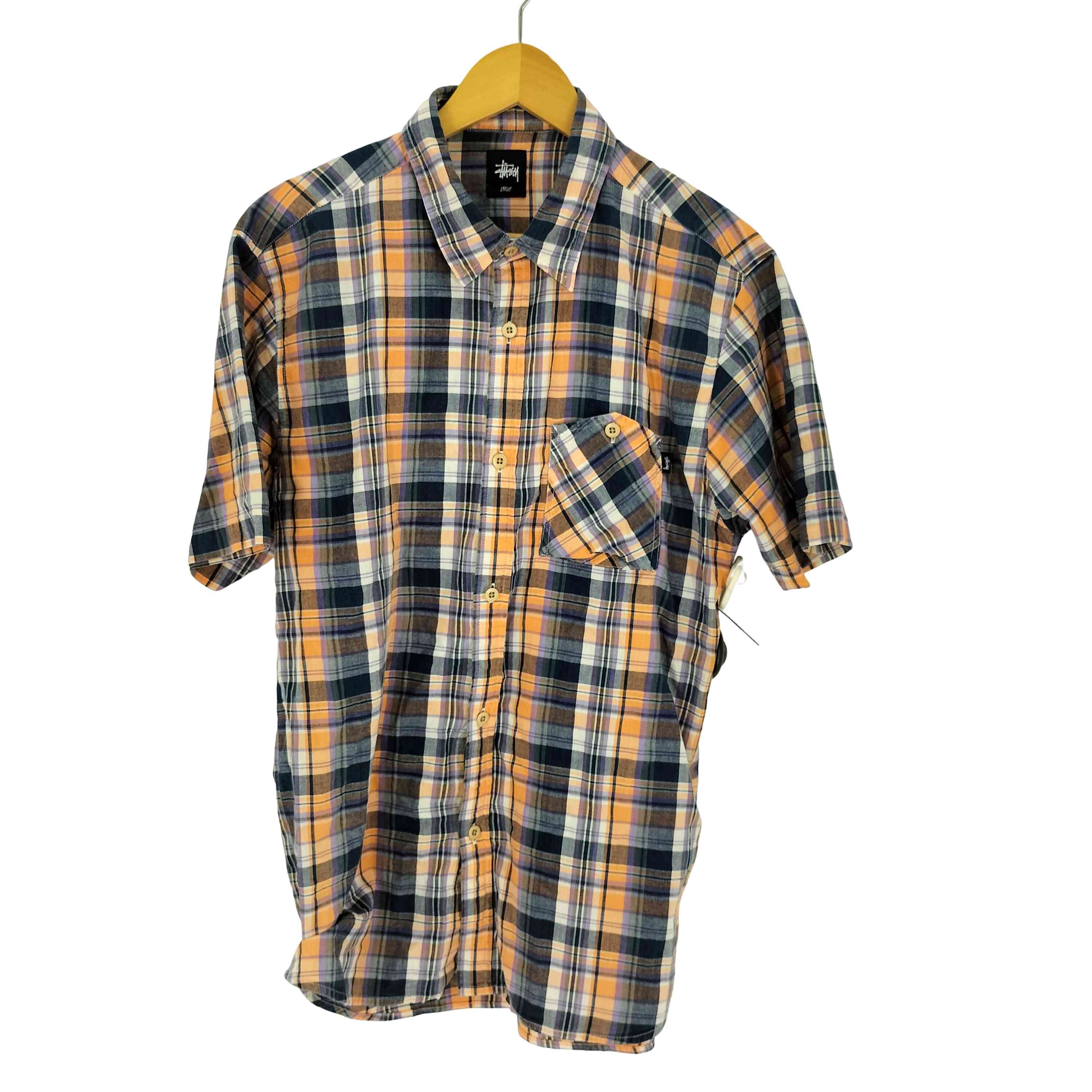 【中古】ステューシー Stussy マドラス照合のしるし 半袖 プルオーバー メンズ import：L