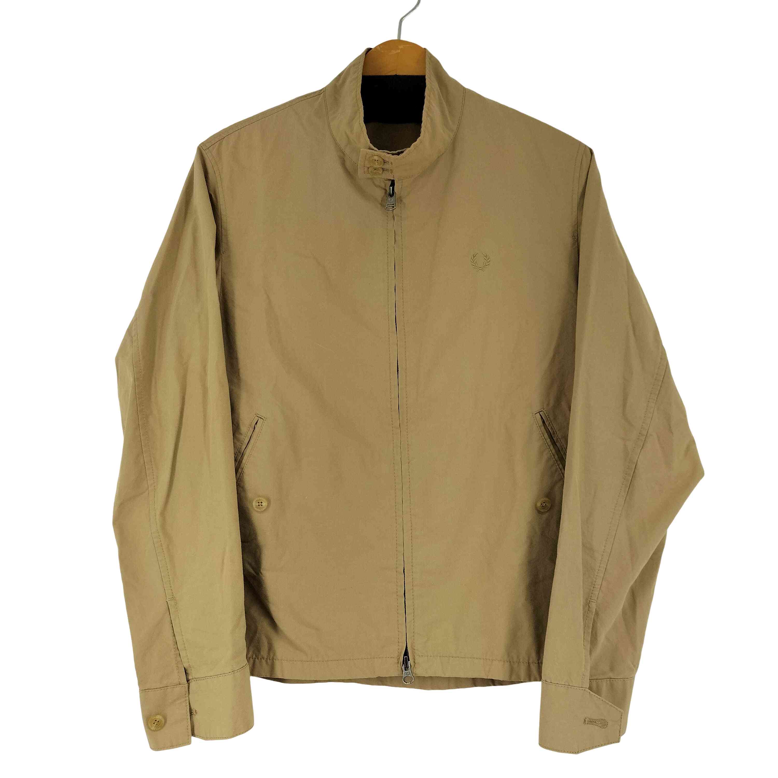 【中古】フレッドペリー FRED PERRY ロゴタイプ刺しゅう ハリントンジャケット レディース import：M