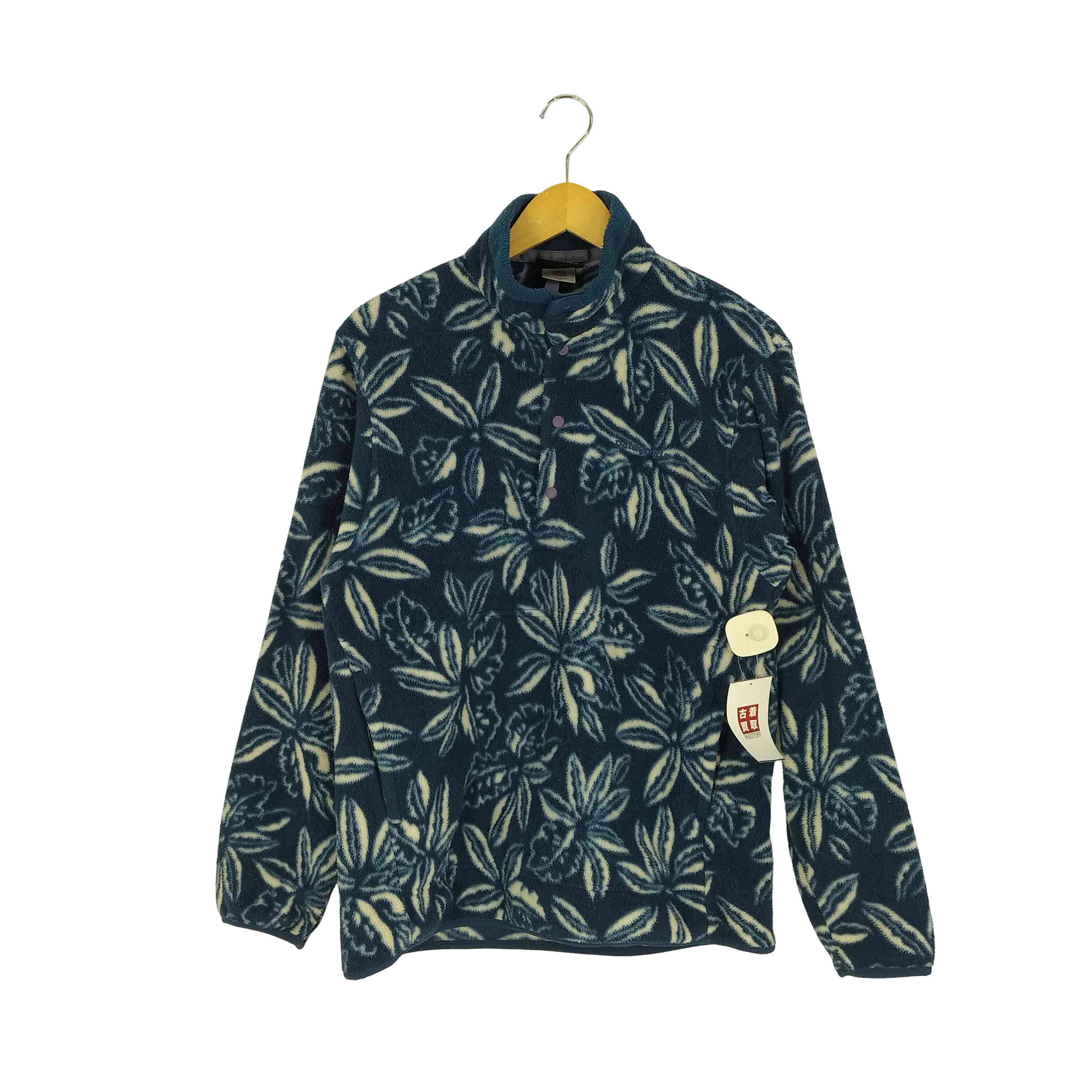 【中古】パタゴニア patagonia 00s メキシコ合衆国製 SYNCHILLA シンチラ ハイビスカス 花柄  SNAP-T 隙間T プルオーバーフリース メンズ import：M