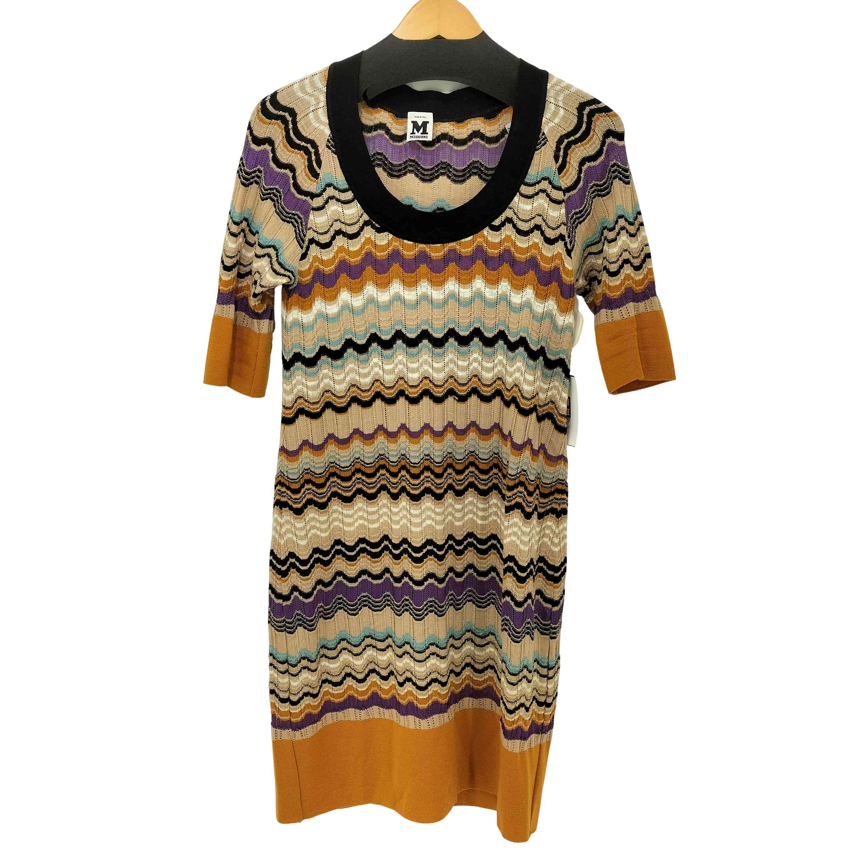【中古】ミッソーニ MISSONI マルチ色つや S/S 編み物衣裳 レディース JPN：42