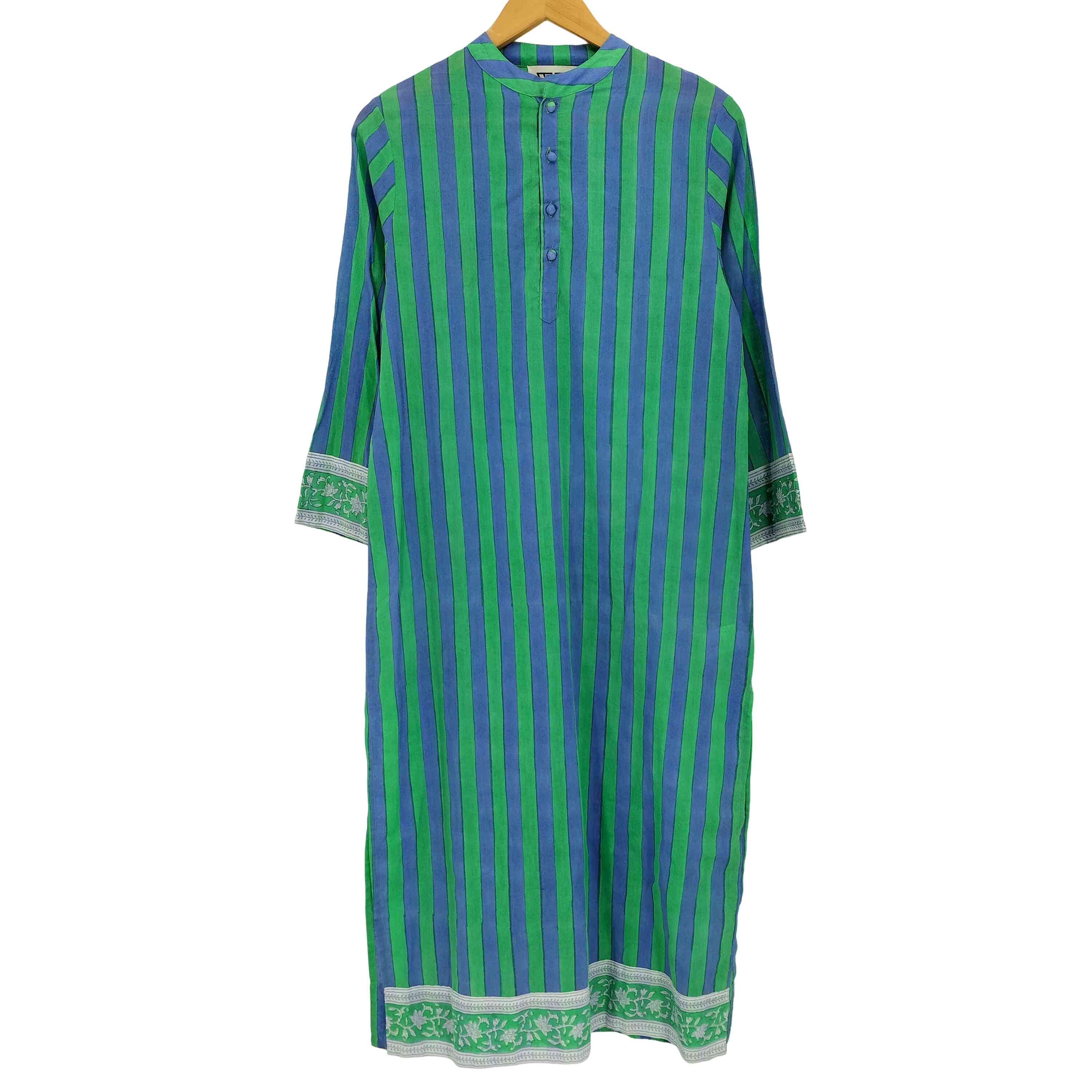 【中古】ユーズドフルギ USED古着 .ISLE FROCK SZ Blockprints コットン ストライプカフタンドレス レディース JPN：S 7,004円