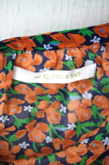 Quittez ヌキテパ フラワープリント ワンピース マキシワンピース Ne Pas Pas レディース Pas ワンピース ヌキテパ Ne Quittez マキシワンピース レディース オレンジ系 緑系 フラワープリント ワンピース 中古 ブランド古着バズストアbazzstore