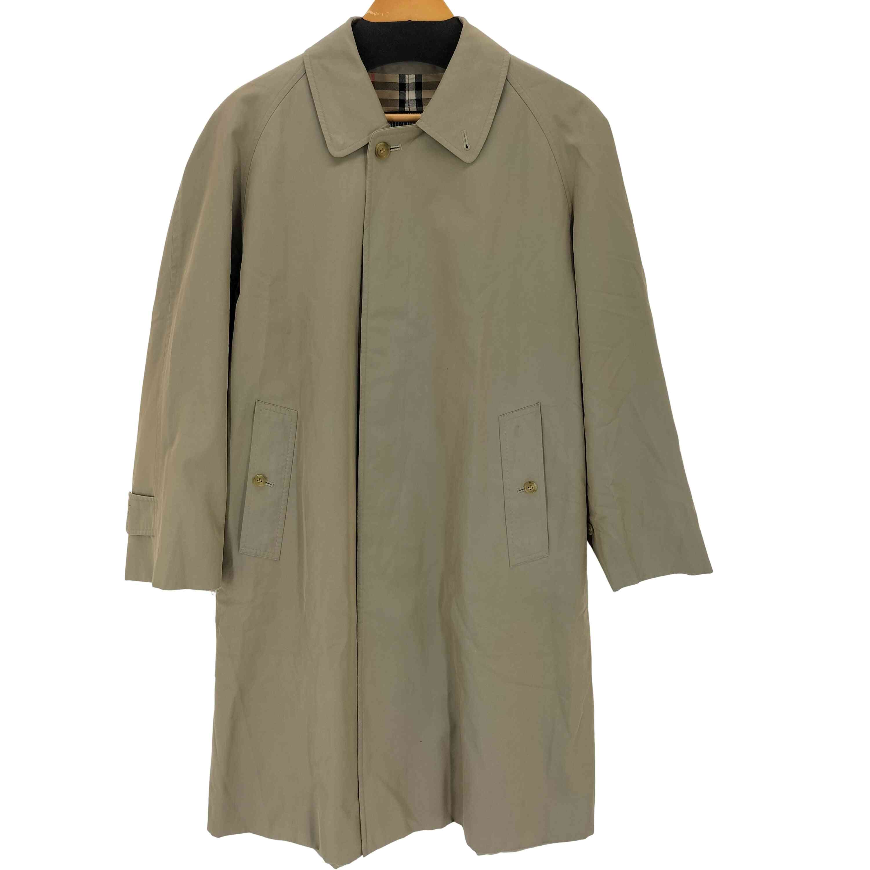【中古】バーバリーズ BURBERRYS 90s 裏地ノバチェック 比翼ステンカラー厚地の外套 メンズ 書きあらわす無