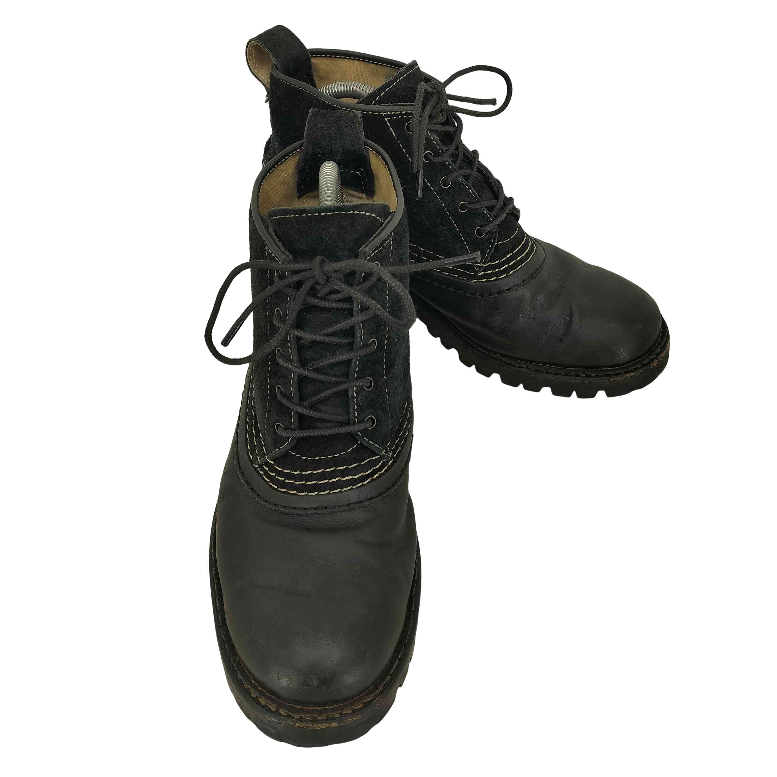【中古】エヌハリウッド N.HOOLYWOOD vibramソール スエード切替 レザーブーツ メンズ US：9.5