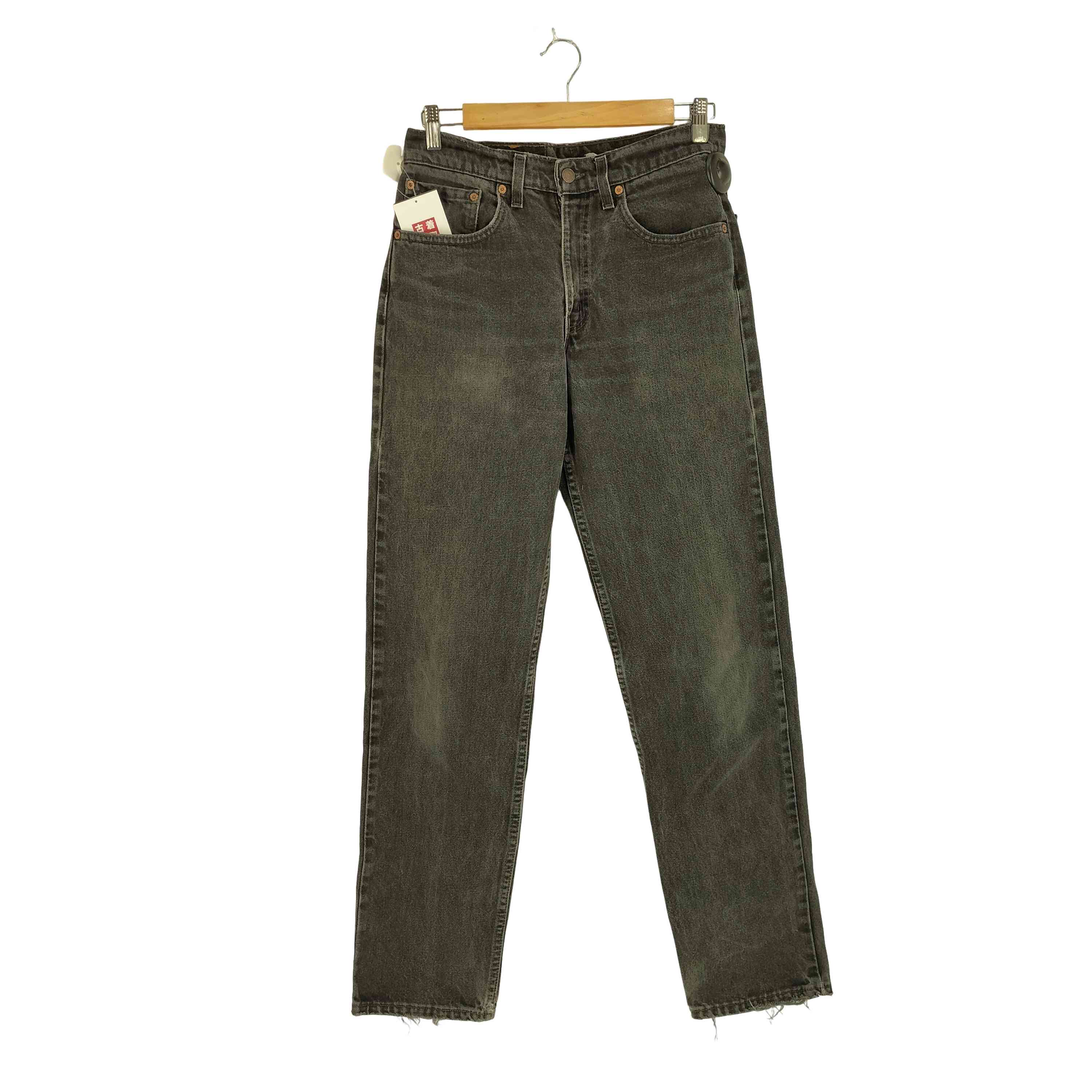 【中古】リーヴァイズジーンズ Levis 00S USA製550 RELAXED FIT 後染め黒いこと テーパードデニム メンズ  31×34