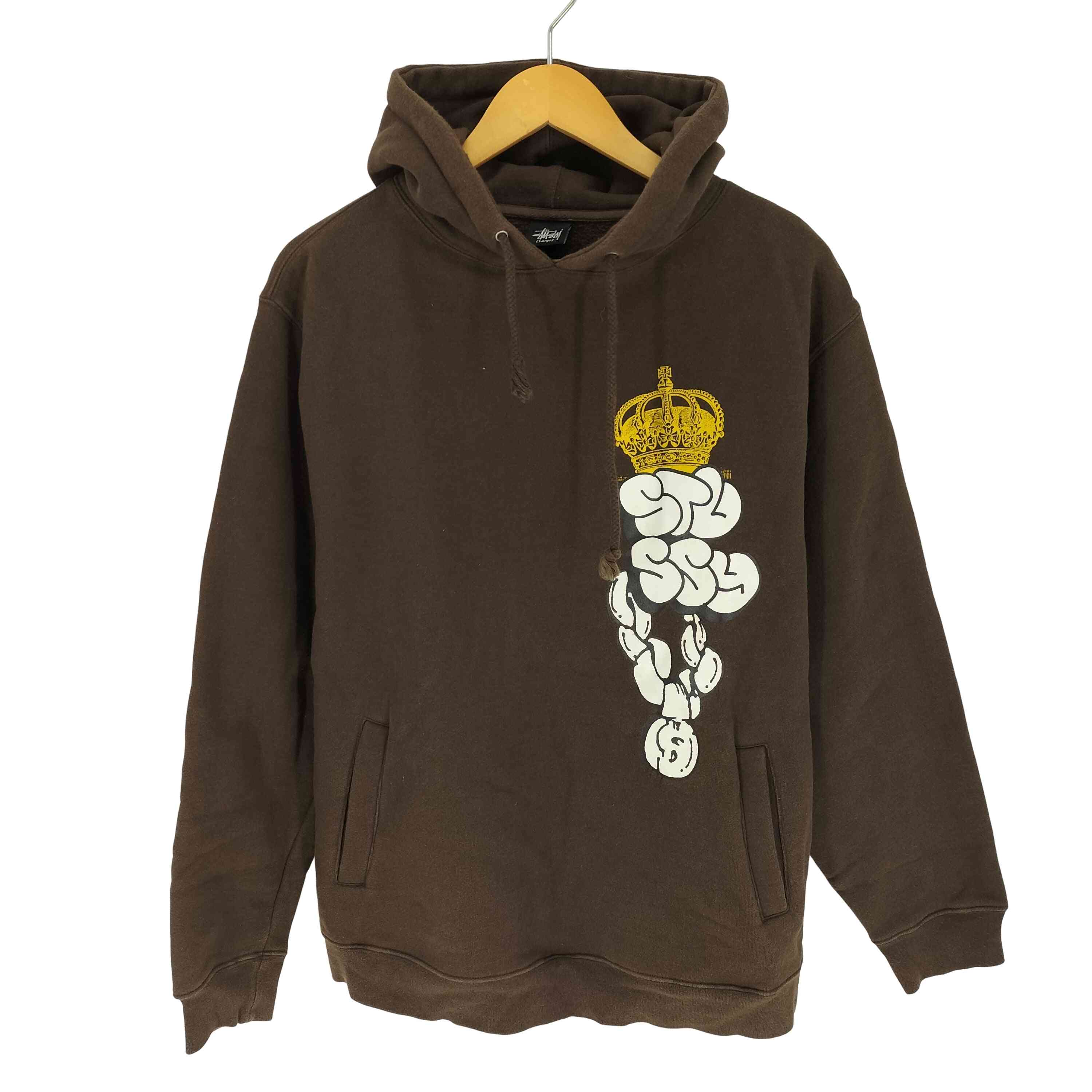 【中古】ステューシー Stussy 00S ロゴプリント フーデット プルオーバー パーカー メンズ import：L ｜BAZZSTORE ブランド古着バズストア