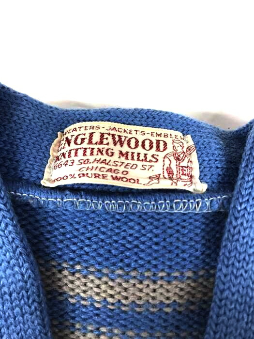 Used古着 ユーズドフルギ カーディガン メンズ 50 60年代ビンテージ 青系 50 60s Englewood Knitting Mills バックワッペン レタードカーディガン 中古 ブランド古着バズストアbazzstore Lojascarrossel Com Br