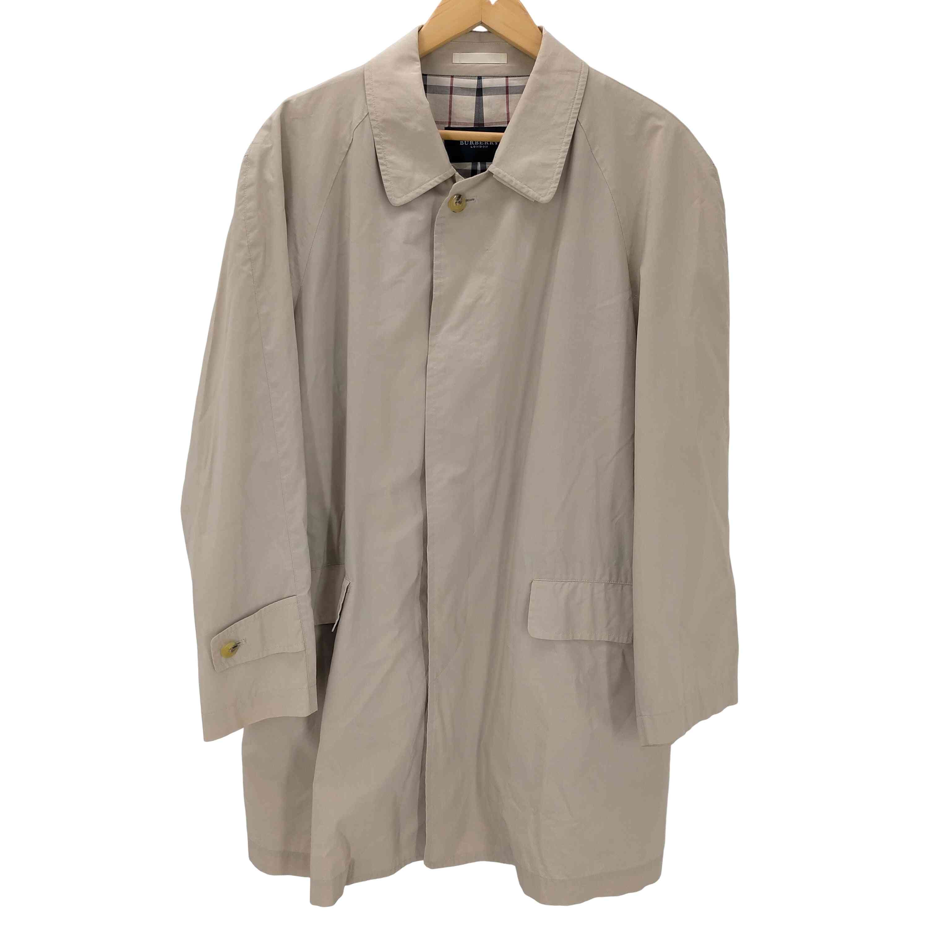 【中古】バーバリーロンドン BURBERRY LONDON Balmacaan Long Coat 裏地 ノバチェック 混紡出どころ バルマカーン ステンカラー ロング 厚地の外套 メンズ import：M