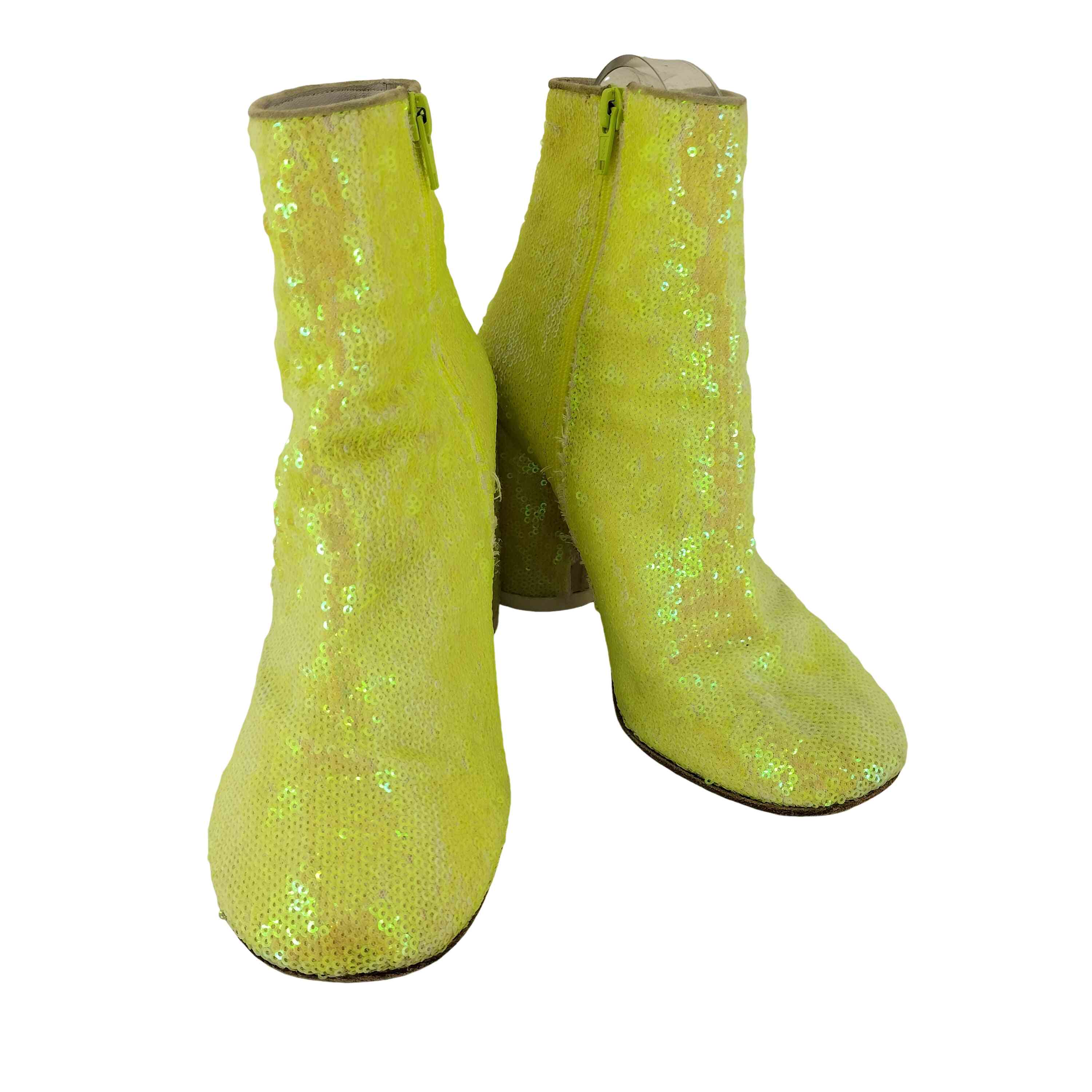 【中古】エムエムシックスメゾンマルジェラ MM6 Maison Margiela Glitter Block Heel Ankle Boots レディース JPN：39