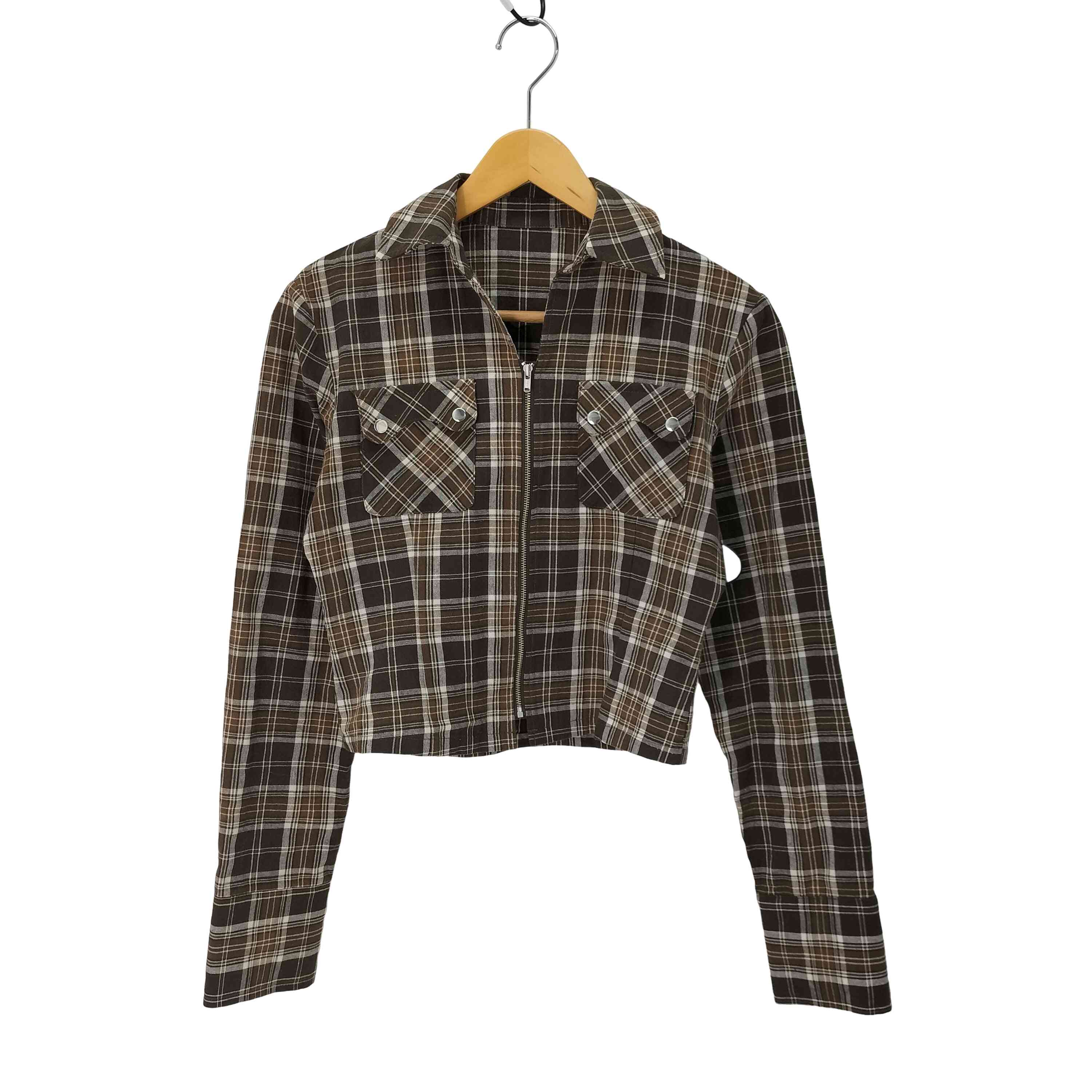 【中古】ユーズドフルギ USED古着 BEEDEN COMPACT ZIP UP CHECK SHIRT レディース FREE トップス-シャツ・ブラウス