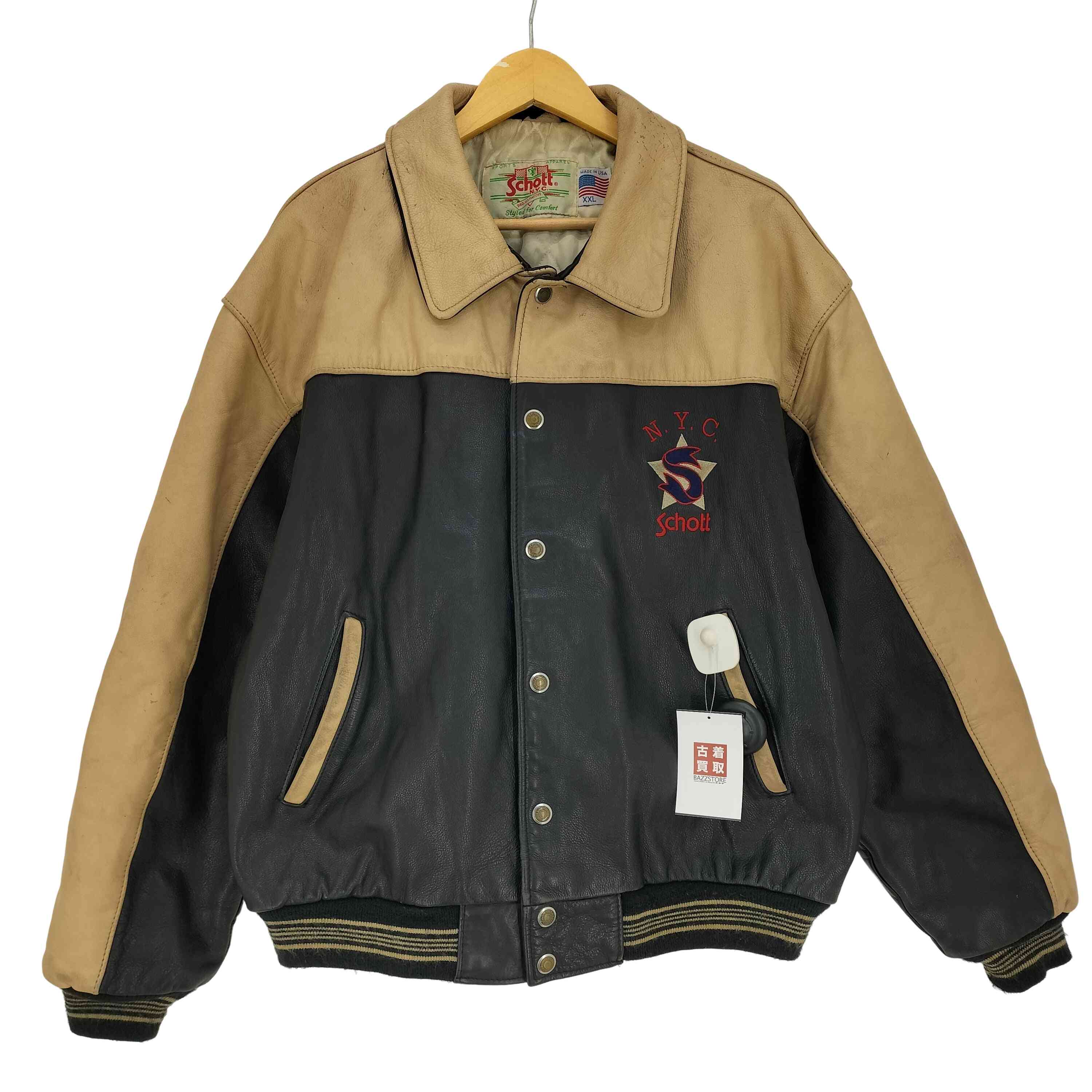 Schott フルレザー スタジャン 新品未使用 定価79200円 Schott N.Y.C (ショット) フルレザー スタジアム ジャケット 革