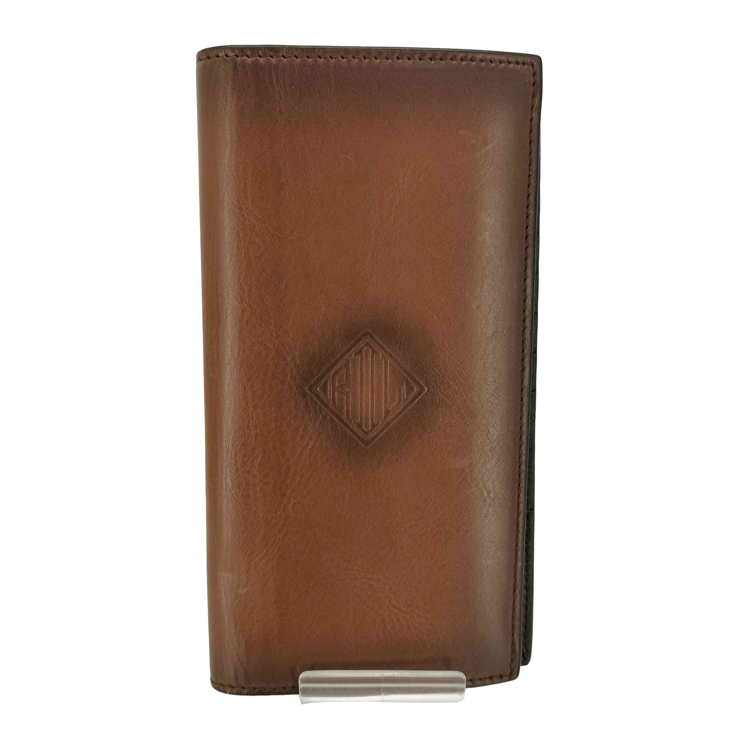 【中古】ラルフローレンパープルレーベル RALPH LAUREN PURPLE LABEL Burnished Leather Continental Wallet メンズ 表記無