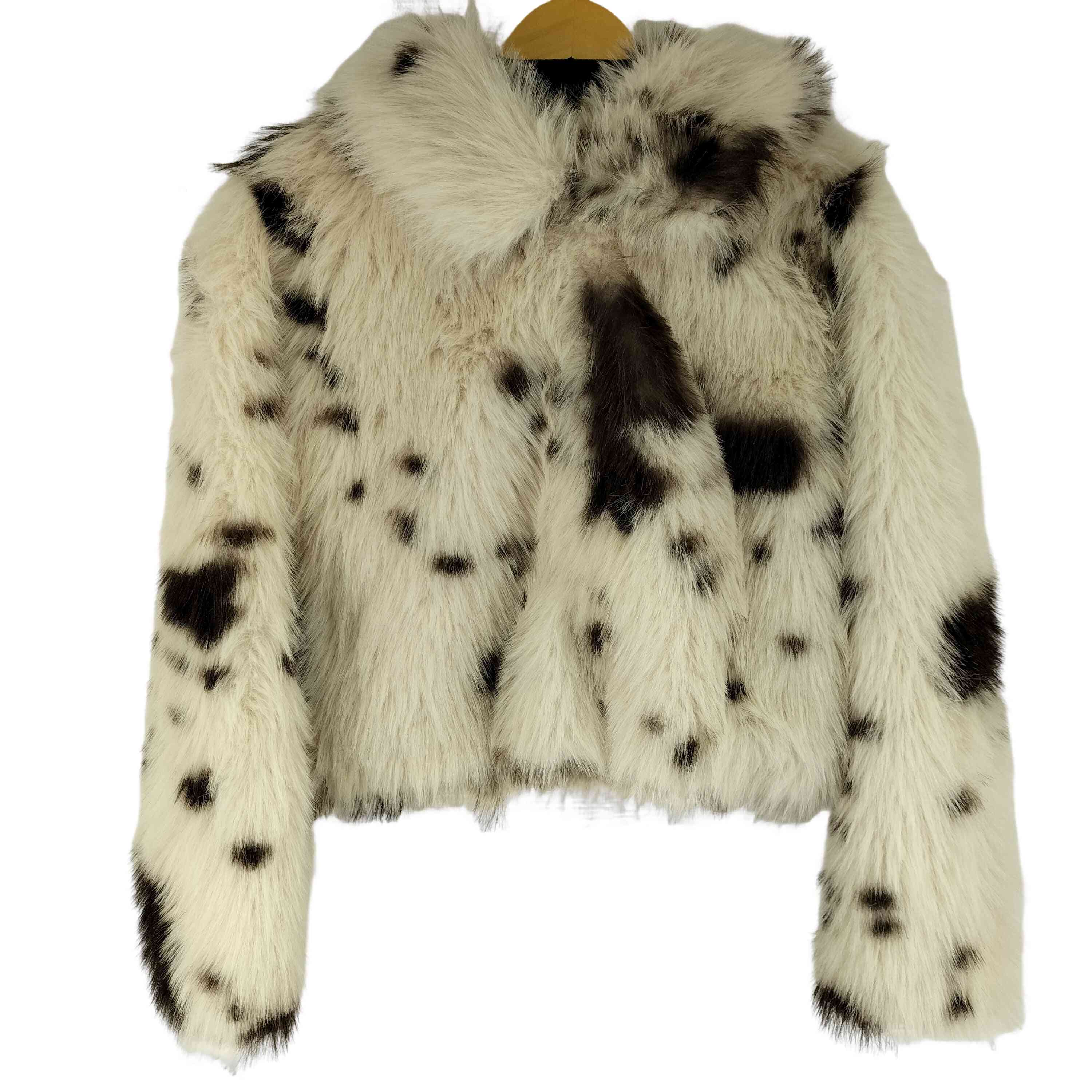 【中古】ザラ ZARA アニマルプリント フェイクファー 遊撃手厚地の外套 レディース import：S