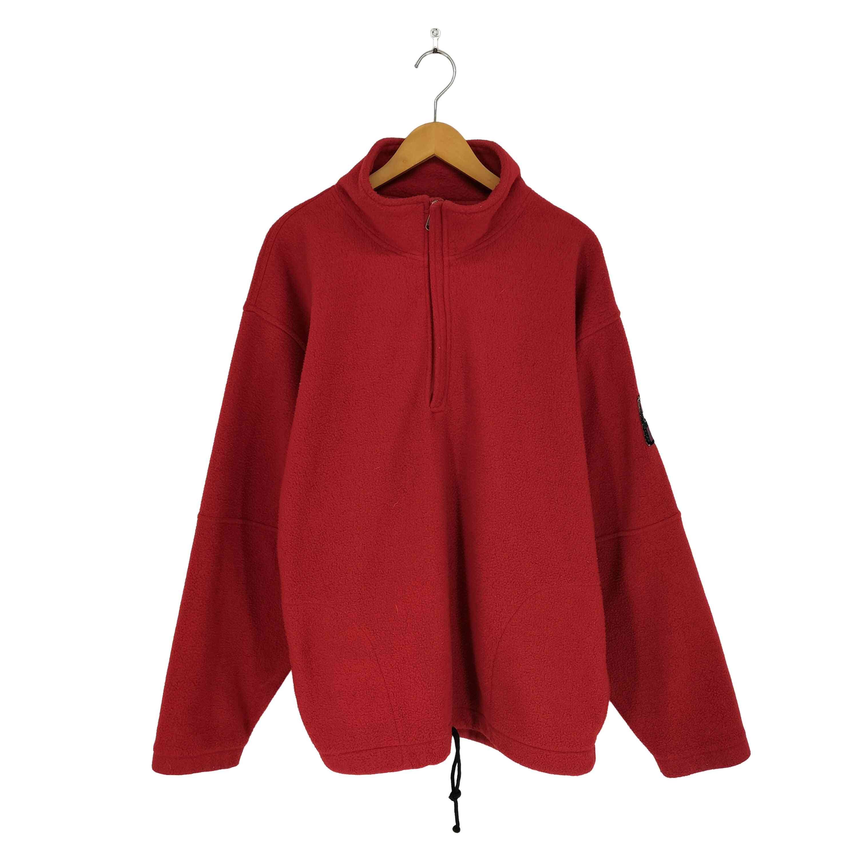 【中古】ギャップ Gap 90-00s OLD 袖ワッペンデザインハーフジップフリースジャケット メンズ L