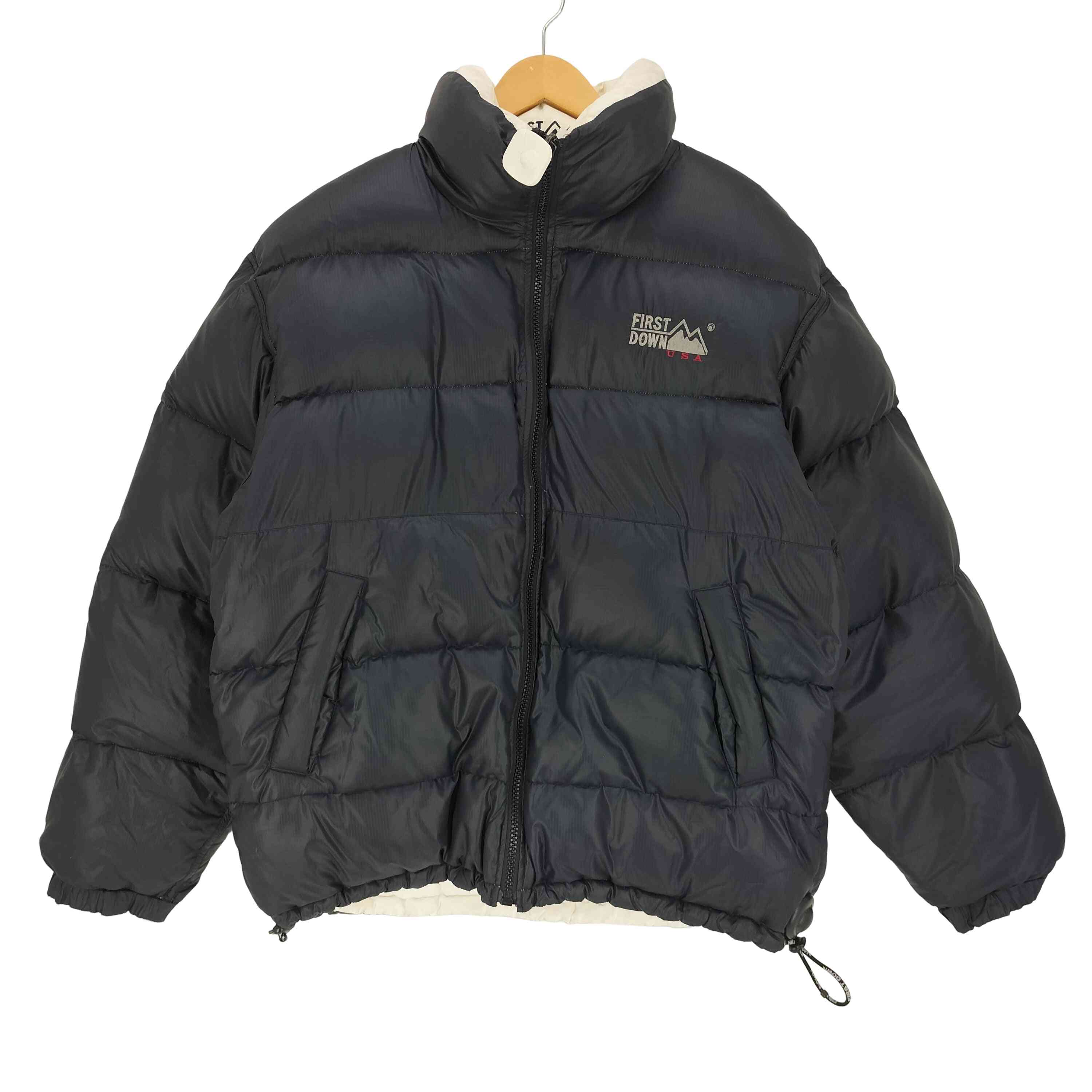 【中古】ファーストダウン FIRST DOWN リバーシブル ジップアップ ダウンジャケット メンズ 2L｜BAZZSTORE ブランド古着バズストア
