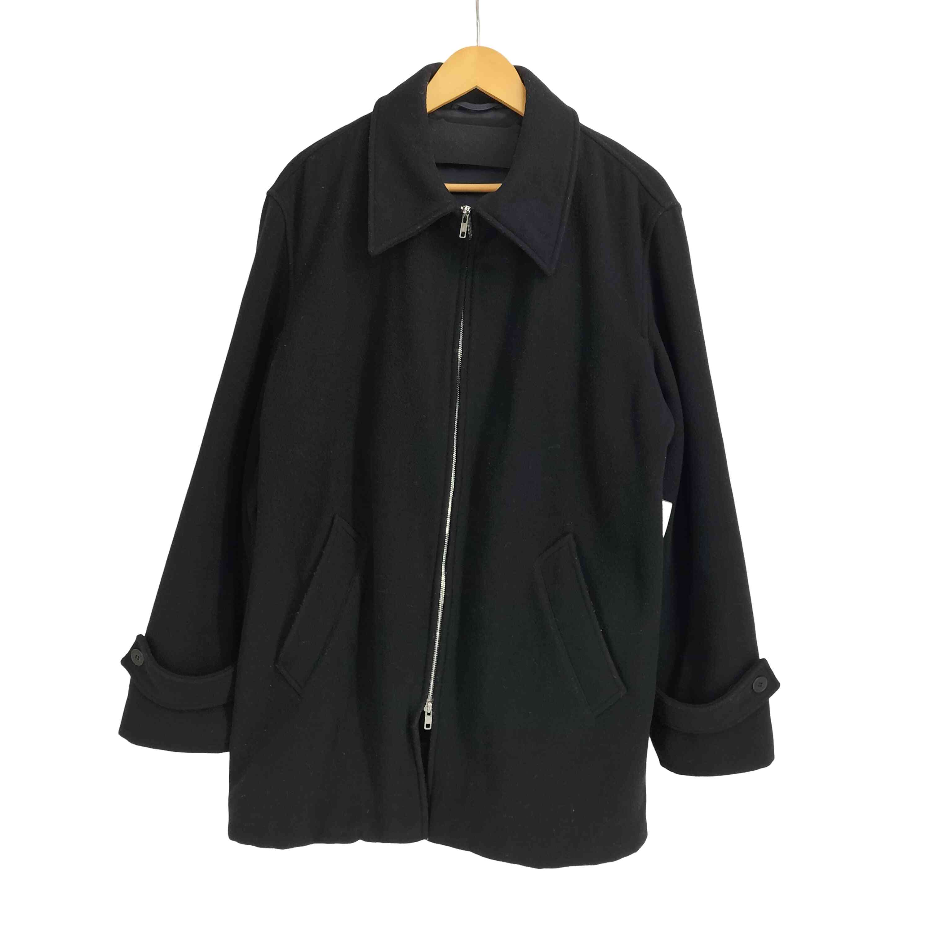 【中古】アニエスベーオム Agnes b.homme 90S 羊毛ナイロン混ダブルジップアップハーフコート メンズ  52A