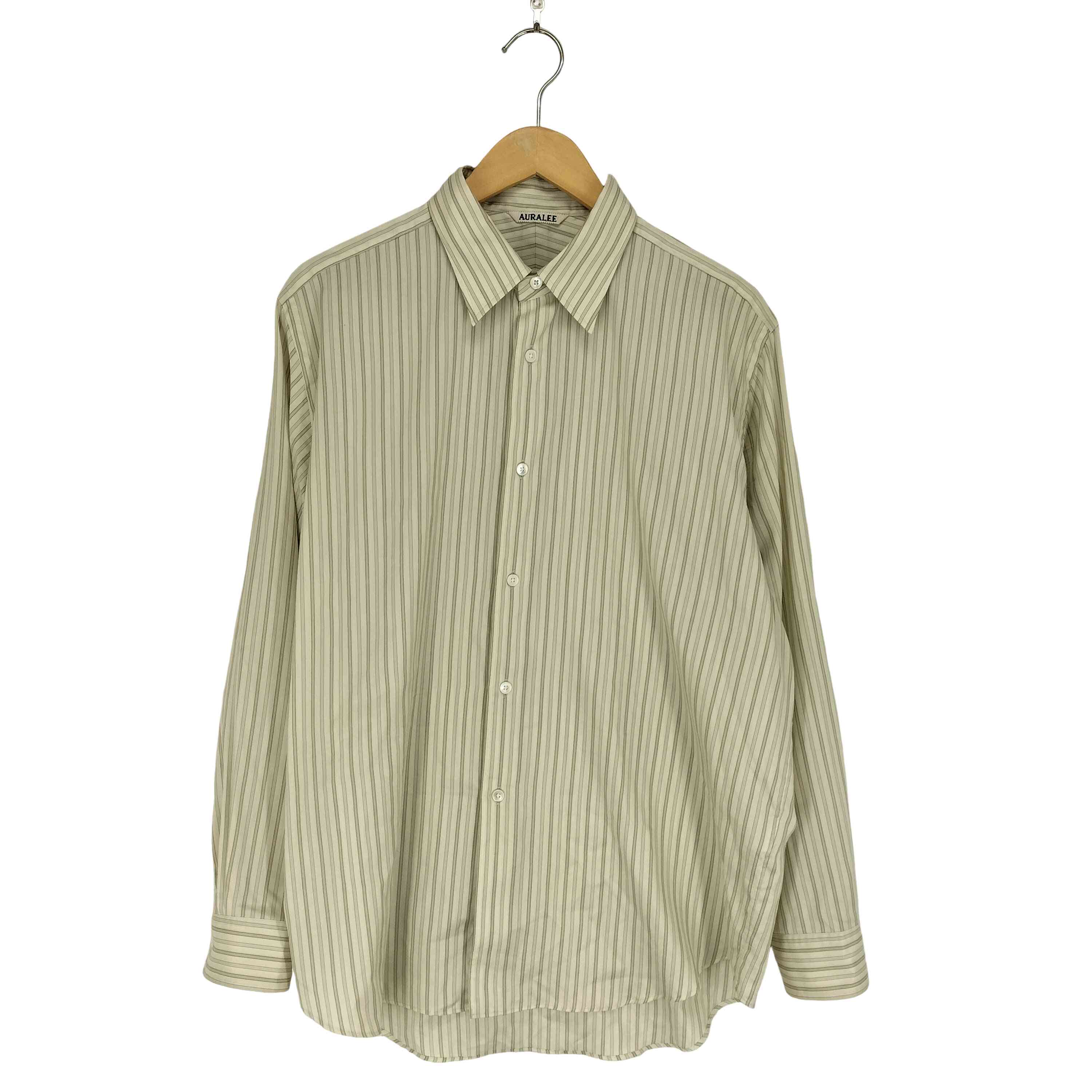 【中古】オーラリー AURALEE 26SS COTTON SILK STRIPE SHIRT メンズ  4