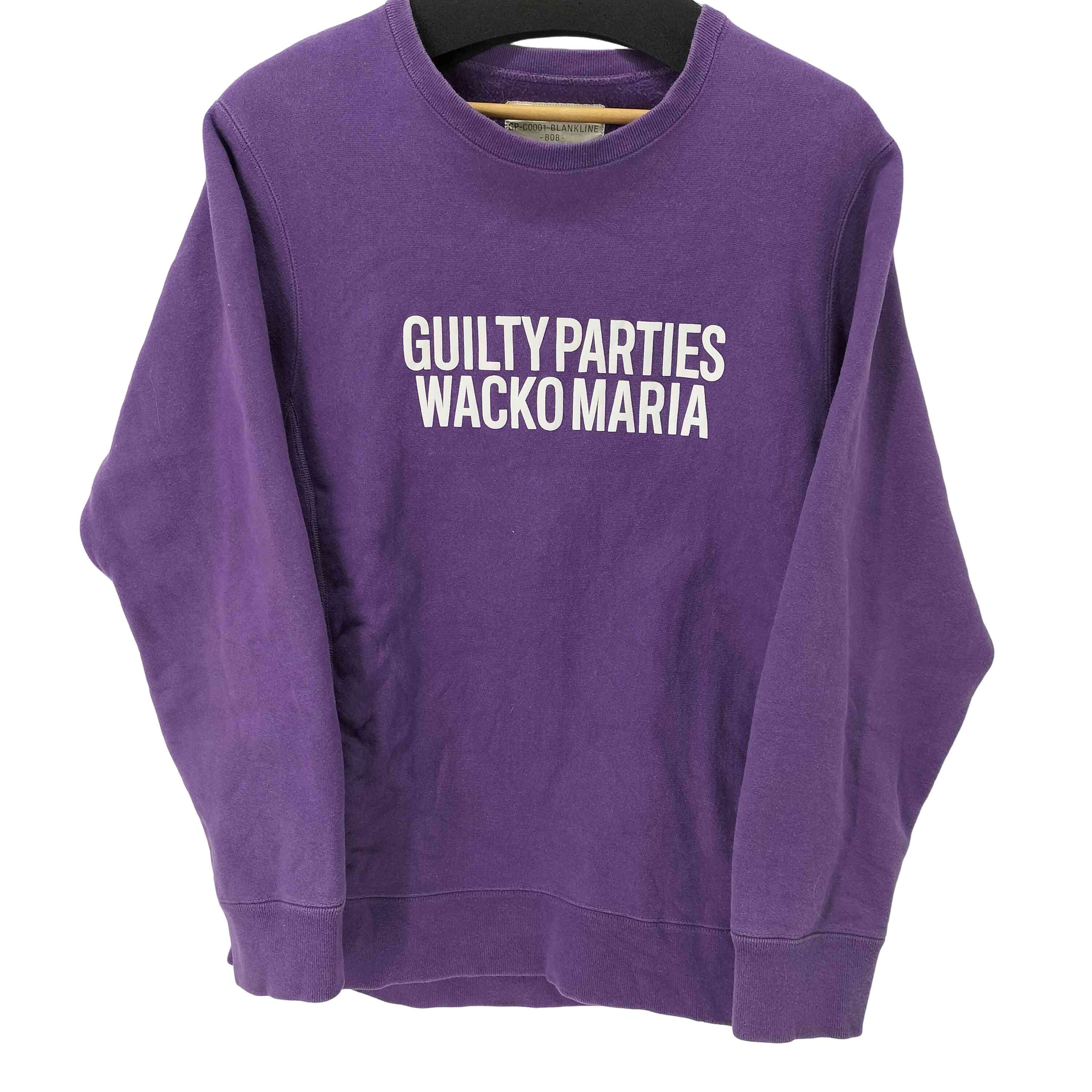 ワコマリア スウェット GUILTY PARTIES　刺繍 ロゴ　XXL WACKO MARIA/SWEAT SHIRT（GRAY）［クルーネックスウェット-23