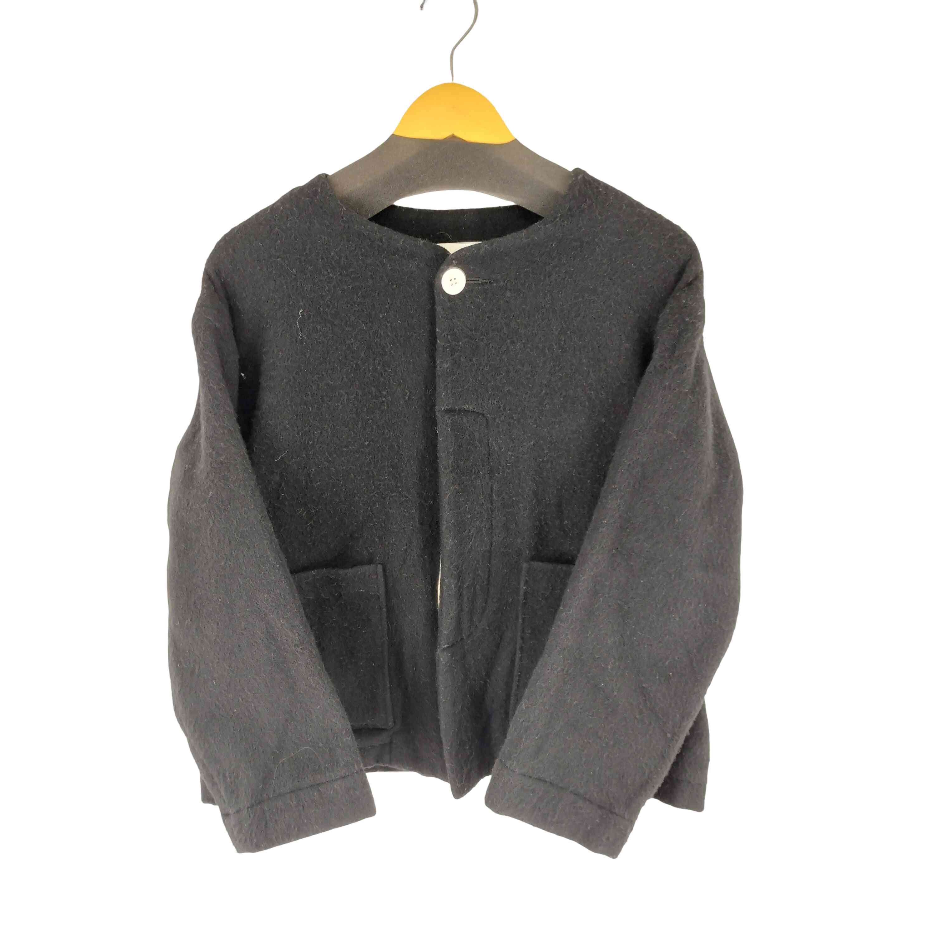【中古】ユーズドフルギ USED古着 {{HUIS.×尾州}} 縮絨ウールフランネルノーカラーショートコート レディース FREE
