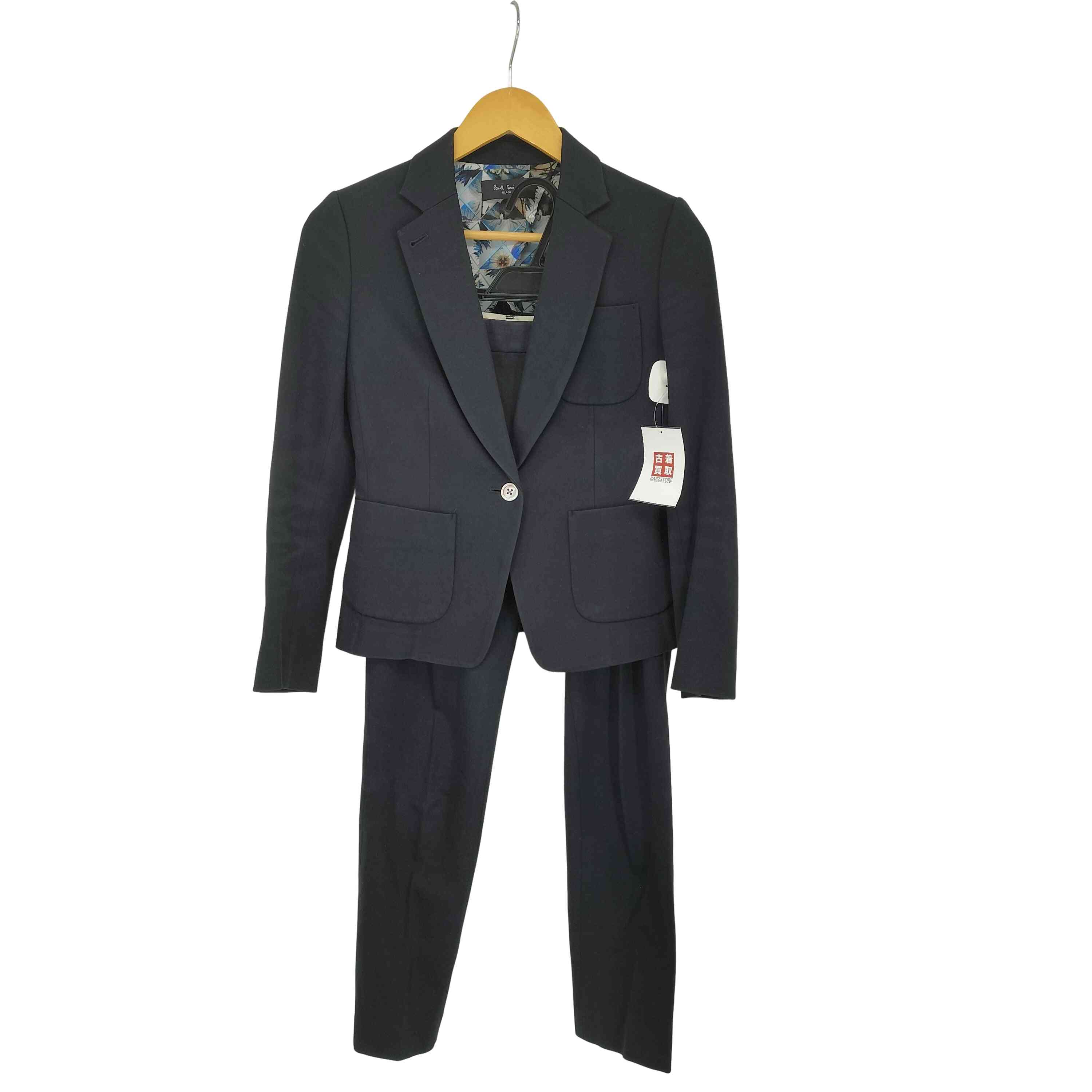 【中古】ポールスミスブラック Paul Smith BLACK コットンジャージスーツセットアップ  レディース  38