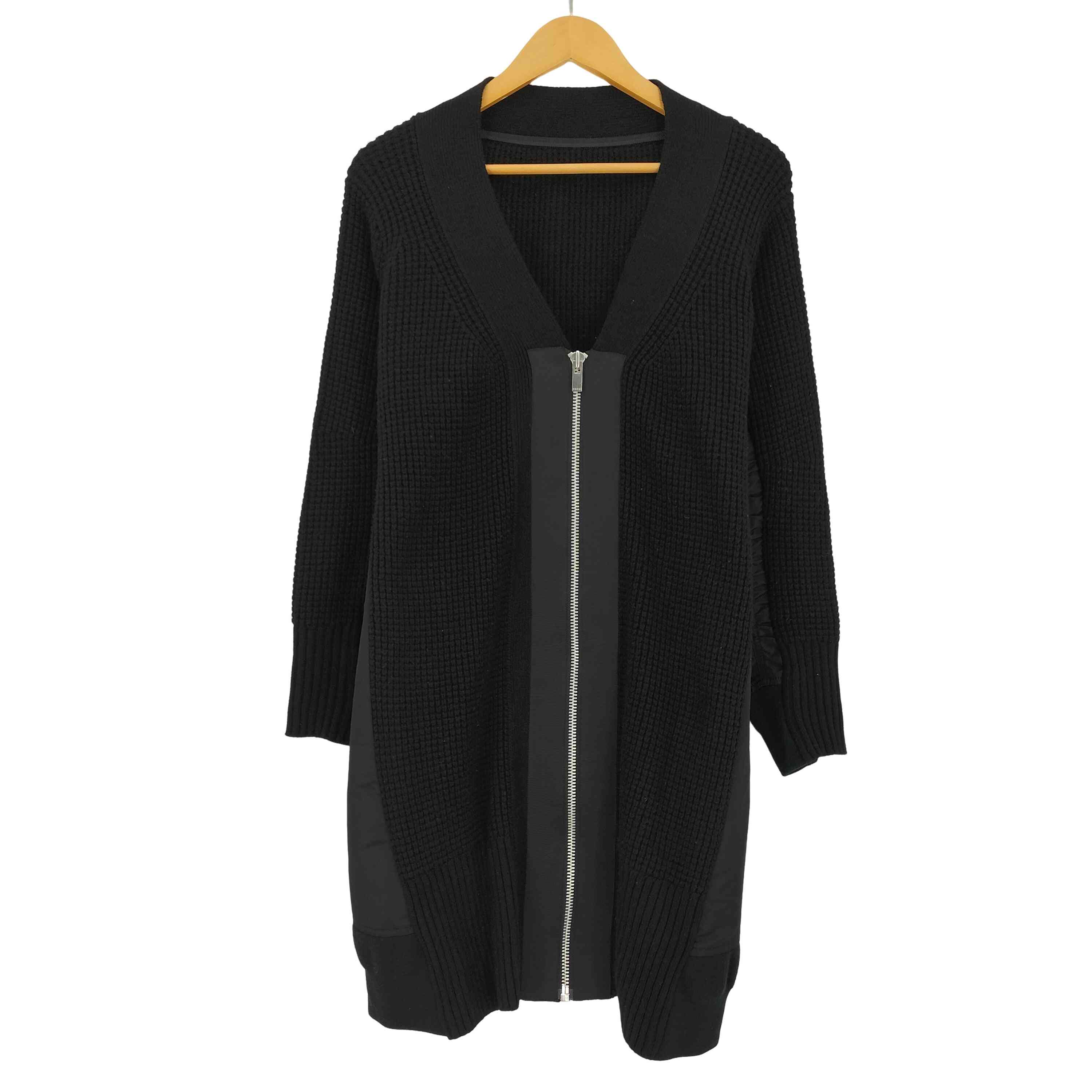 【中古】サカイ Sacai MA-1 縛 ナイロンうつり変わり ジップアップニットカーディガン レディース JPN：1