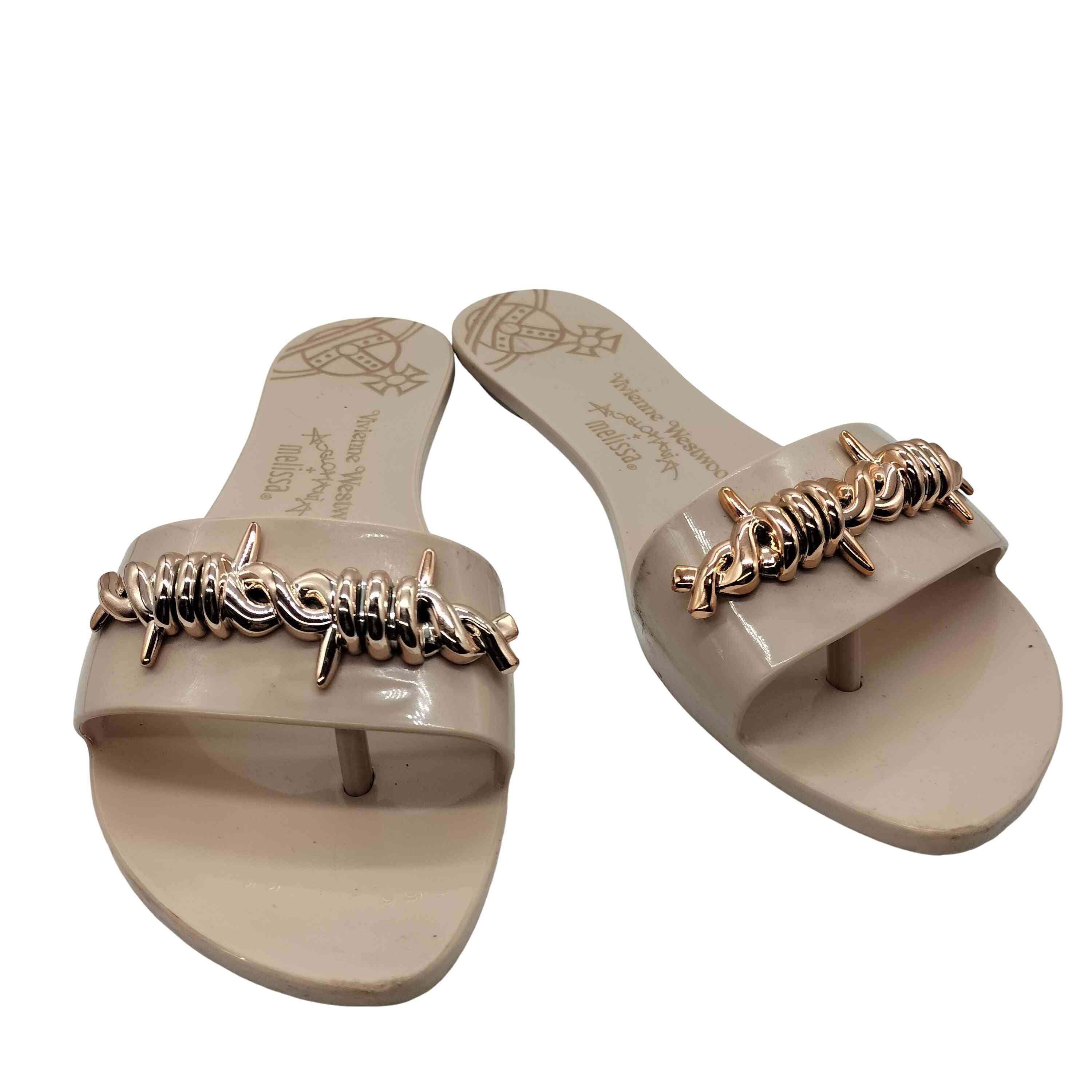【中古】ヴィヴィアンウエストウッドアングロマニア Vivienne Westwood ANGLOMANIA 荊棘線 木目細かサンダル レディース JPN：23.5