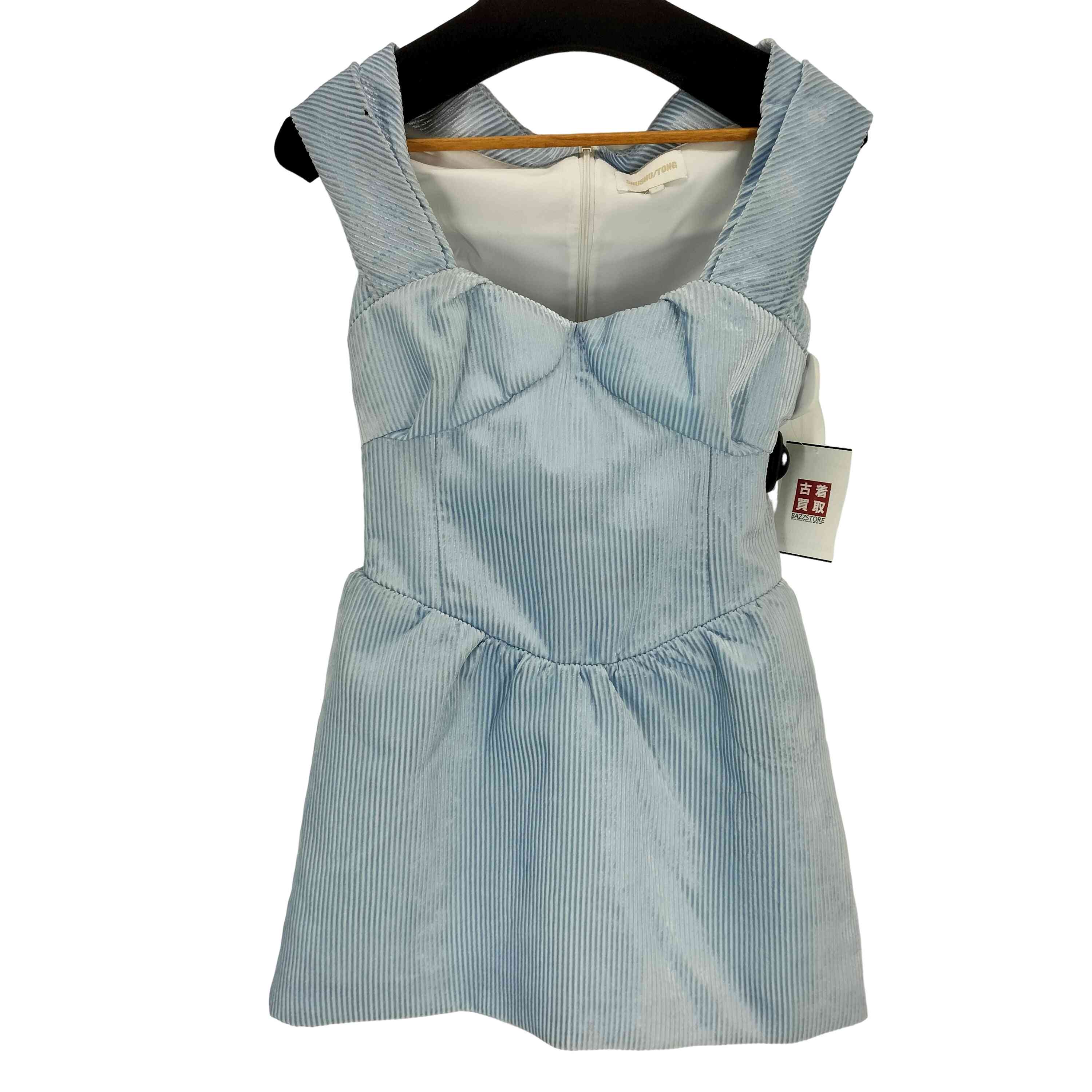 【中古】ユーズドフルギ USED古着 {{SHUSHU/TONG}}Blue Embellished Pleated Minidress レディース UK：6