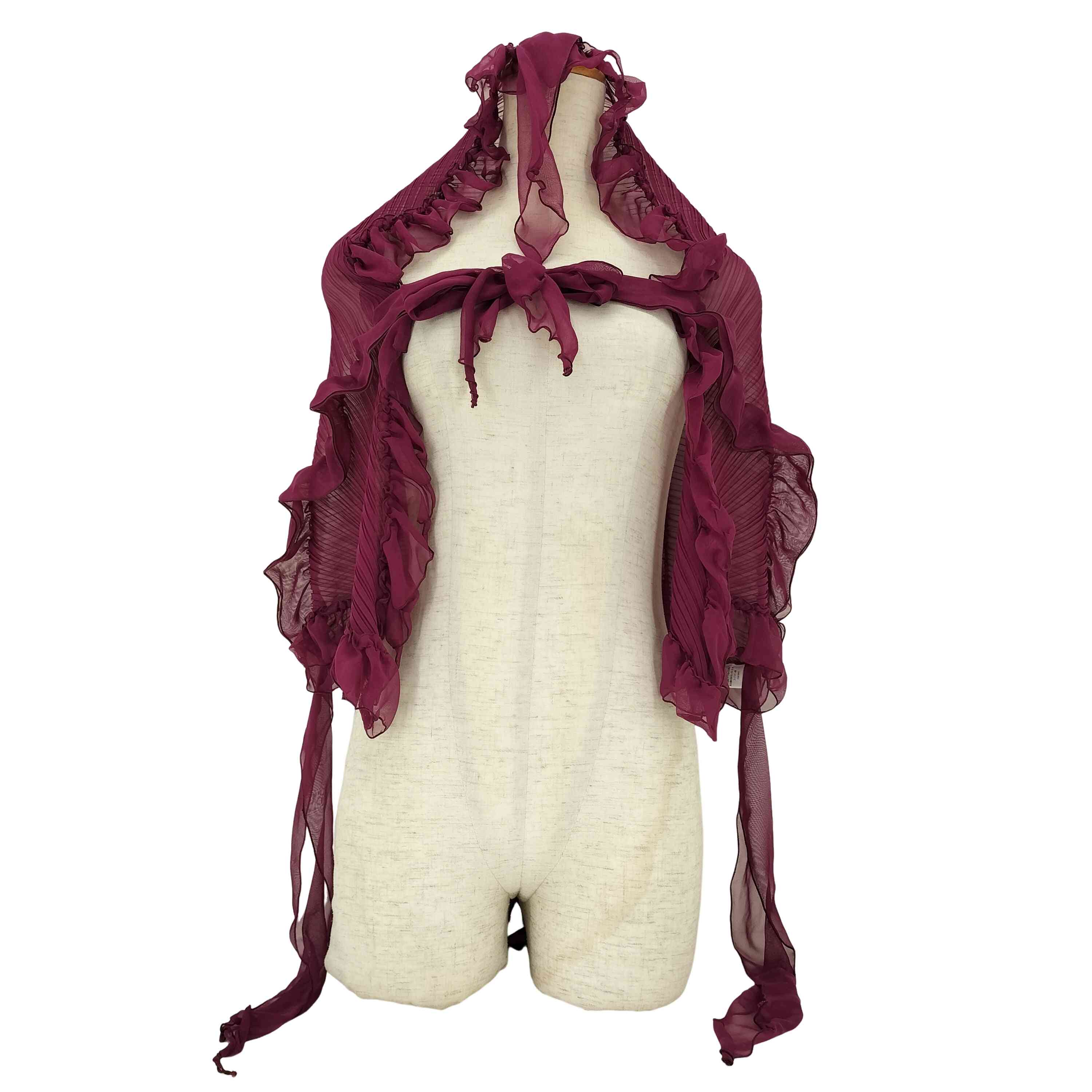【中古】プリーツプリーズイッセイミヤケ PLEATS PLEASE ISSEY MIYAKE フリルプリーツショール レディース 書きあらわす無