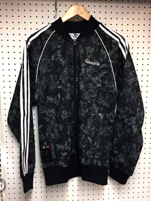 Adidas Originals アディダスオリジナルス ヤッケ ブルゾン メンズ ブラック家柄 白系 Jpn L 日本大きさ L 最 人柄刷り出す 総柄 レースコースジャケット 中古 商品名古着バズストアbazzstore アディダスオリジナルス Adidas Originals ブルゾン ジャンパー