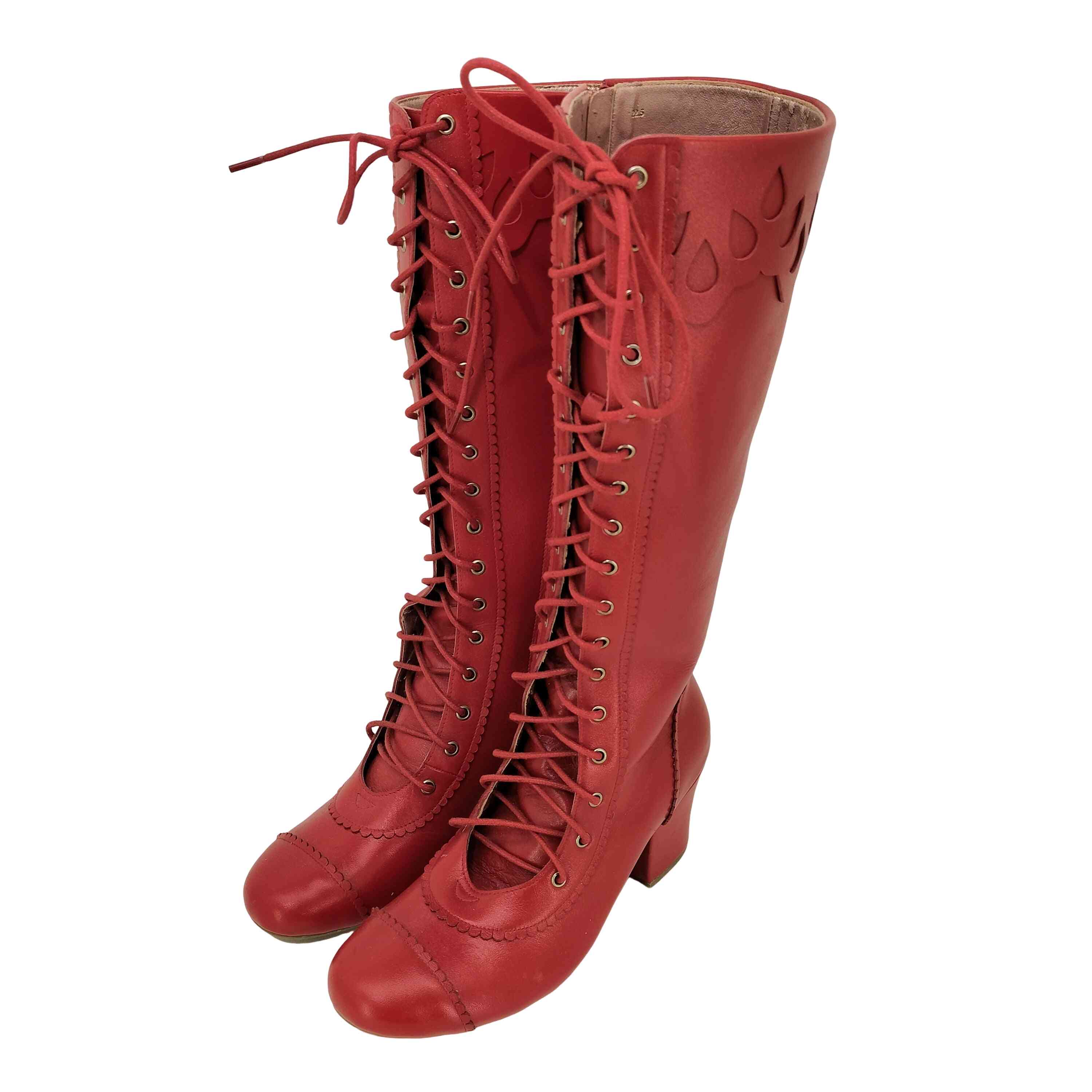 【中古】エミリーテンプルキュート Emily Temple cute SCALLOP LACE BOOTS スカロップ スピード競技 ブーツ レディース 書きあらわす無