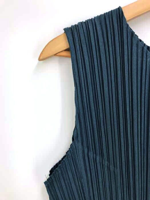 爆売り Pleats Please Issey Miyake プリーツプリーズイッセイミヤケ ワンピース レディース 緑系 4 ノースリーブサイドスリットプリーツワンピース 中古 ブランド古着バズストアbazzstore Bazzstore ブランド古着バズストア 信頼 Dev