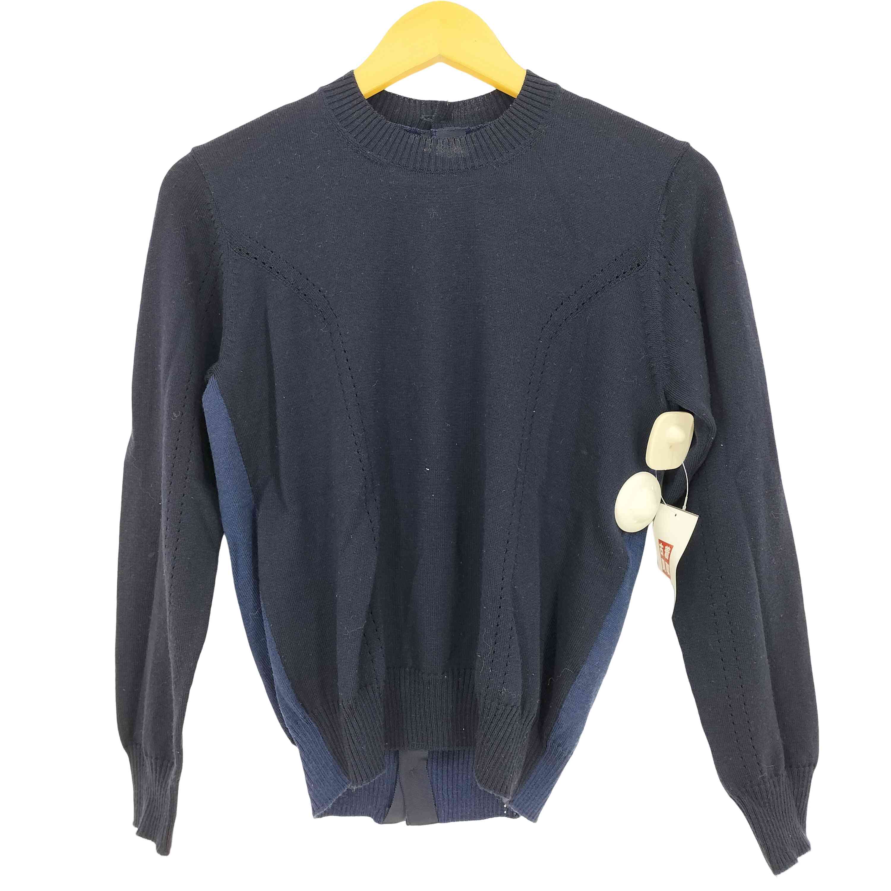 【中古】タオコムデギャルソン tao COMME des GARCONS 22aw バックトゥフロント カーブデザイン ドッキング 梳毛天竺ニットソー レディース JPN:S