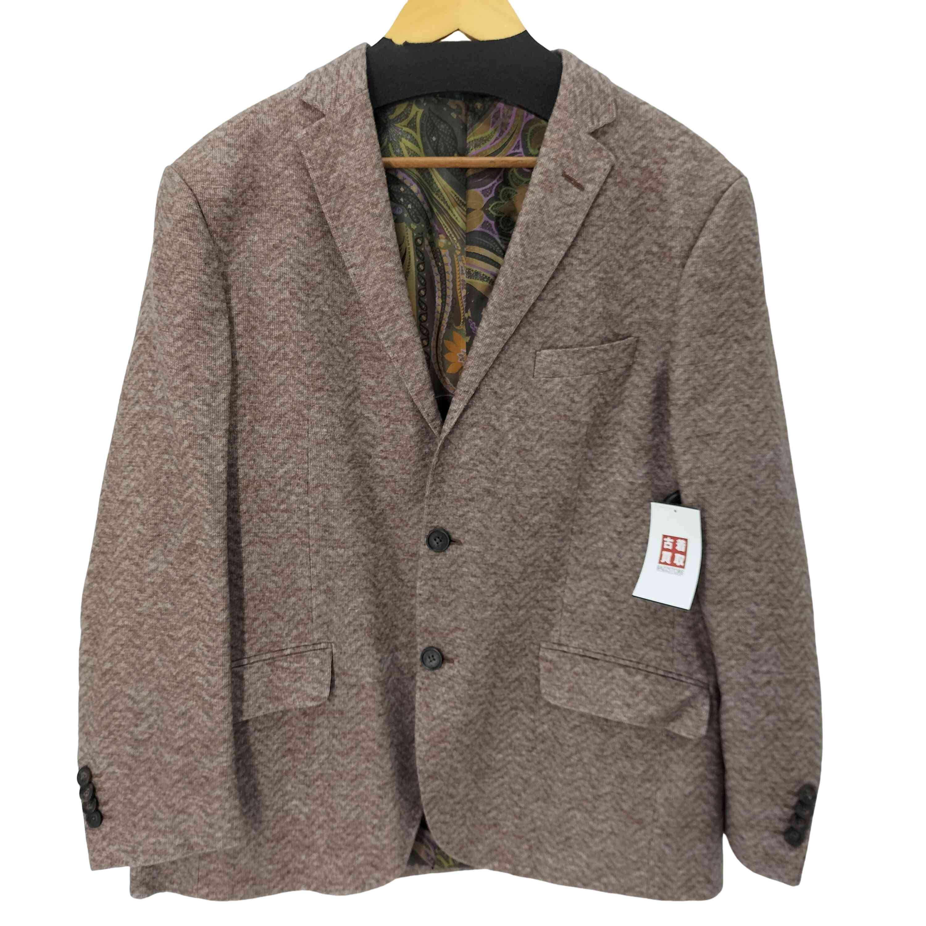 【中古】エトロ ETRO イタリア製 表地地絹100  裏地シルクペイズリー柄  2B テーラードジャケット メンズ 書きあらわす無