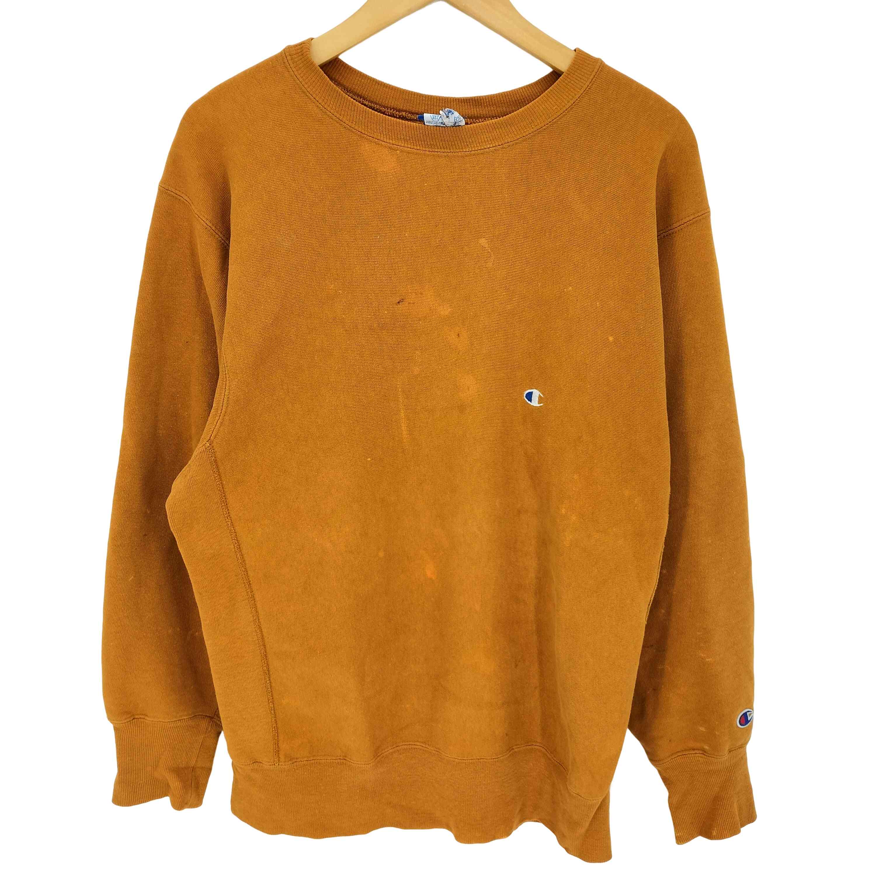 【中古】はやりっ子 Champion 90s USA製 REVERSE WEAVE 目あり クルーネックスウェット メンズ  X-LARGE