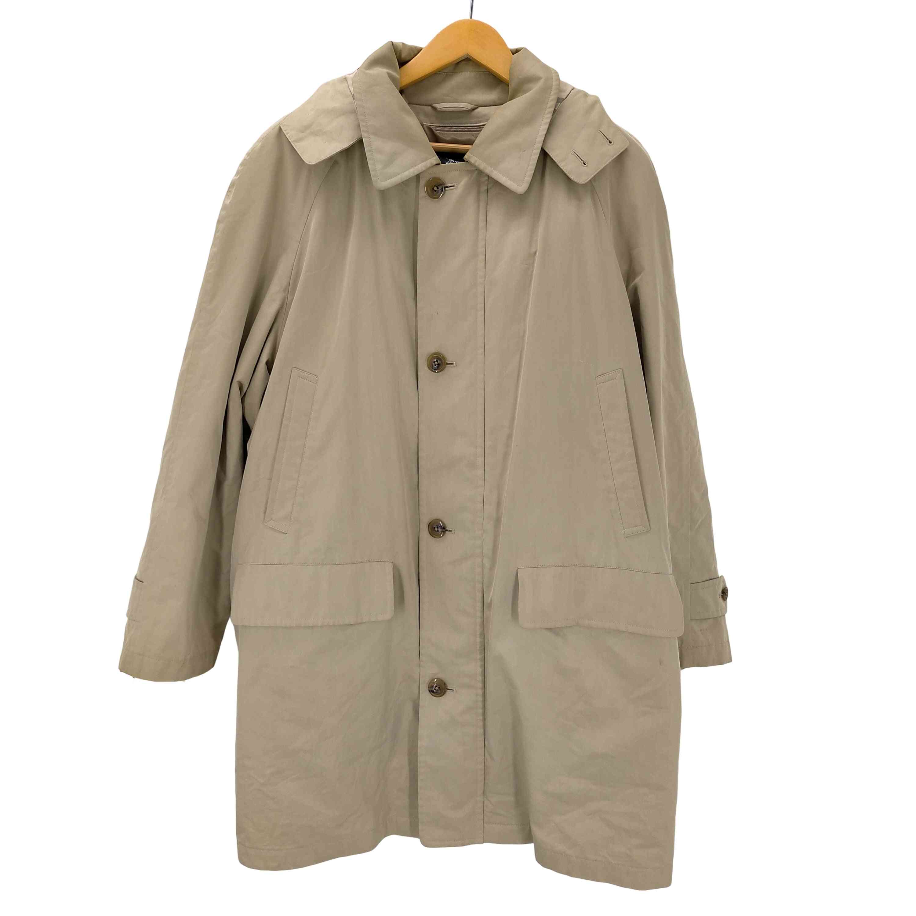 【中古】バーバリーロンドン BURBERRY LONDON 裏地ノバチェック 落ち込むラインドライヴ付き添い人 フルセット ボンネット 着脱可 2WAY 落ち込む ロング 厚地の外套 落ち込む 80% メンズ import：L
