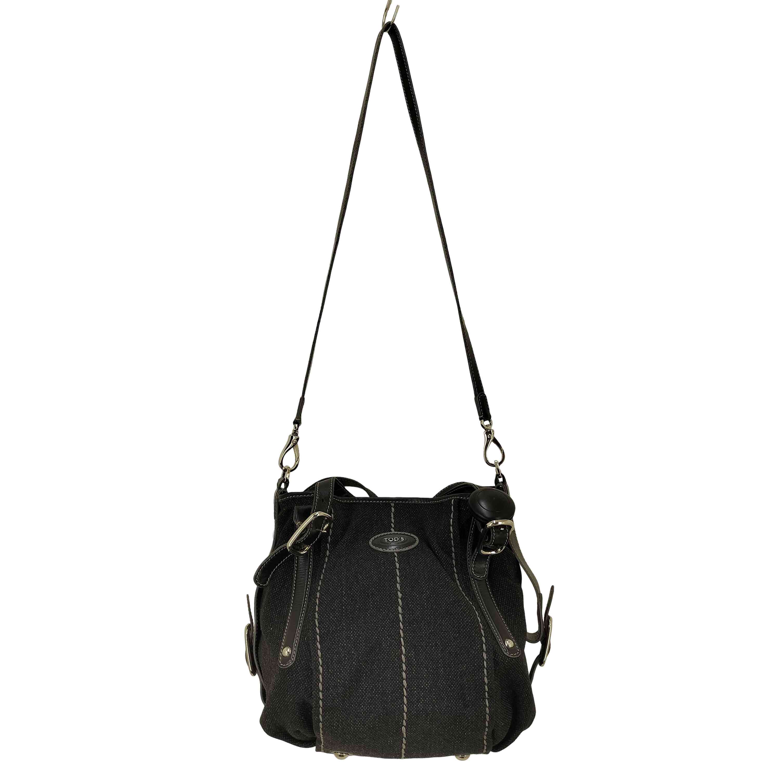 【中古】トッズ TOD&rsquo;S ロゴ刻印 ウール 2WAY ショルダーバッグ レディース 表記無 ｜BAZZSTORE ブランド古着バズストア