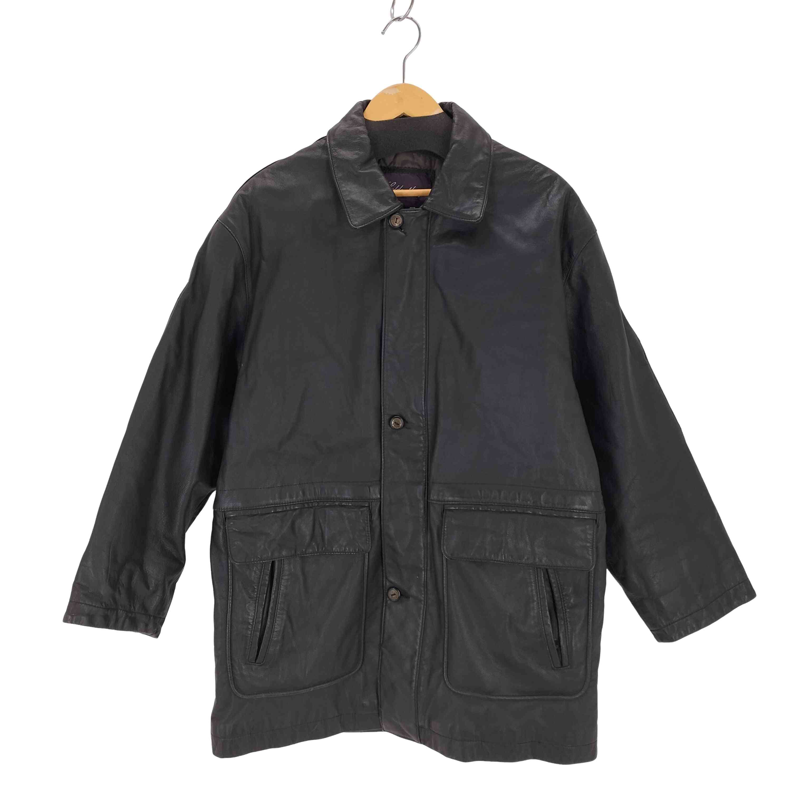 【中古】ユーズドフルギ USED古着 MODA UOMO COW LEATHER ジャケット メンズ import：L