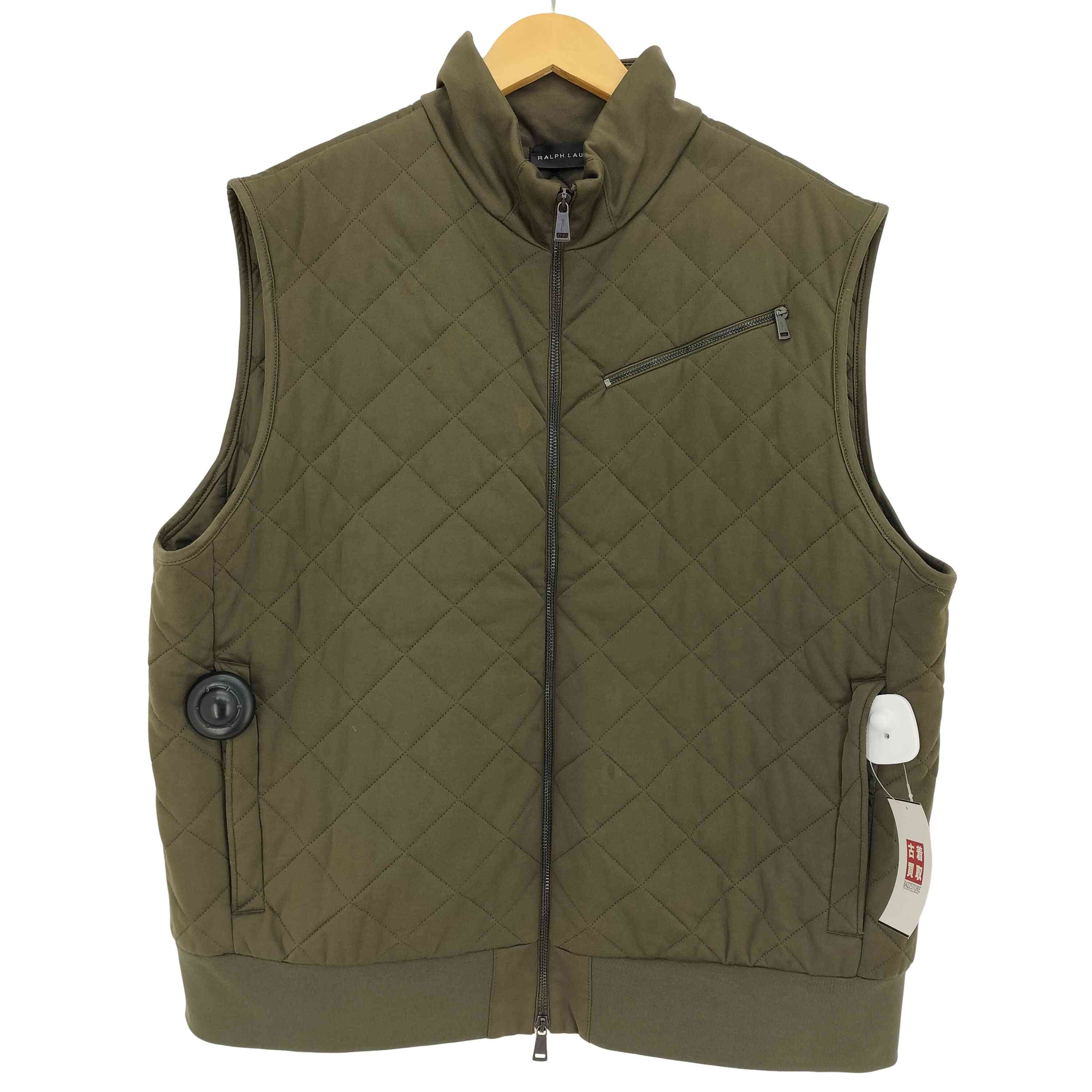 【中古】ラルフローレンブラックレーベル RALPH LAUREN BLACK LABEL イタリア製 ダブルジップ キルティング中綿ベスト メンズ import：XXL
