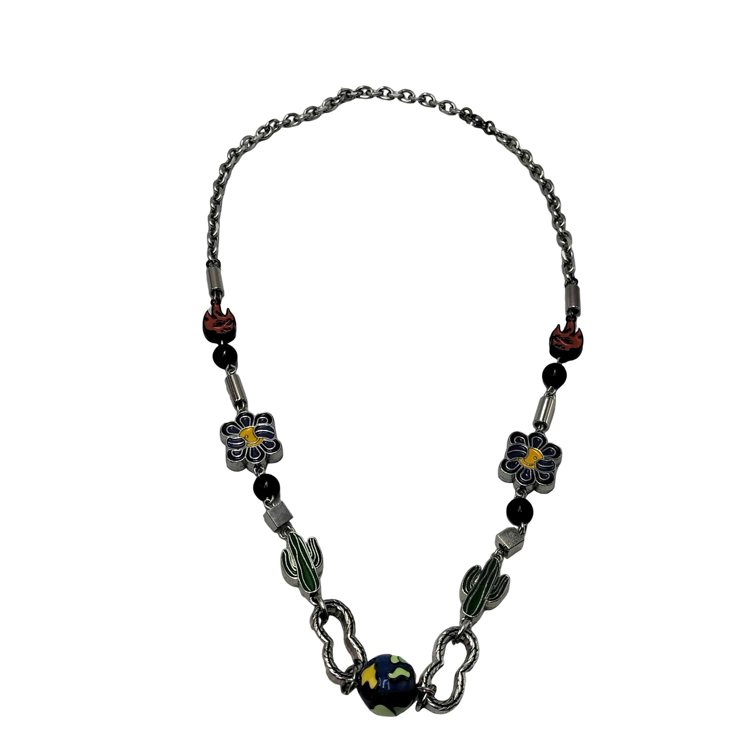 Cactus flower flame necklace - サルーテネックレス SALUTE(サルーテ)商品ページ - Cactus Flower Flame Necklace