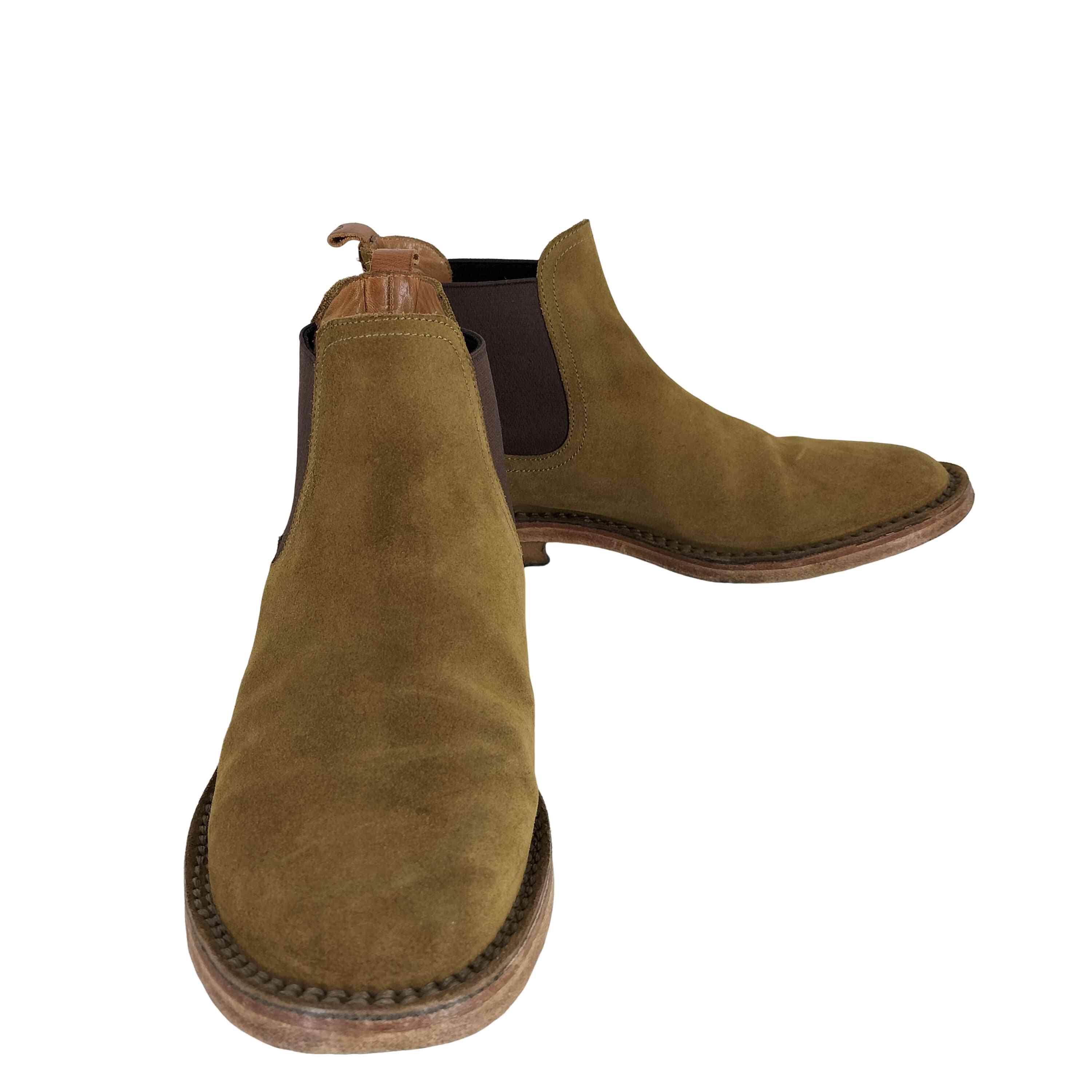 値下げBUTTELO スエードサイドゴアブーツ　ベージュ　サイズ41 値下げBUTTELO スエードサイドゴアブーツ ベージュ サイズ41