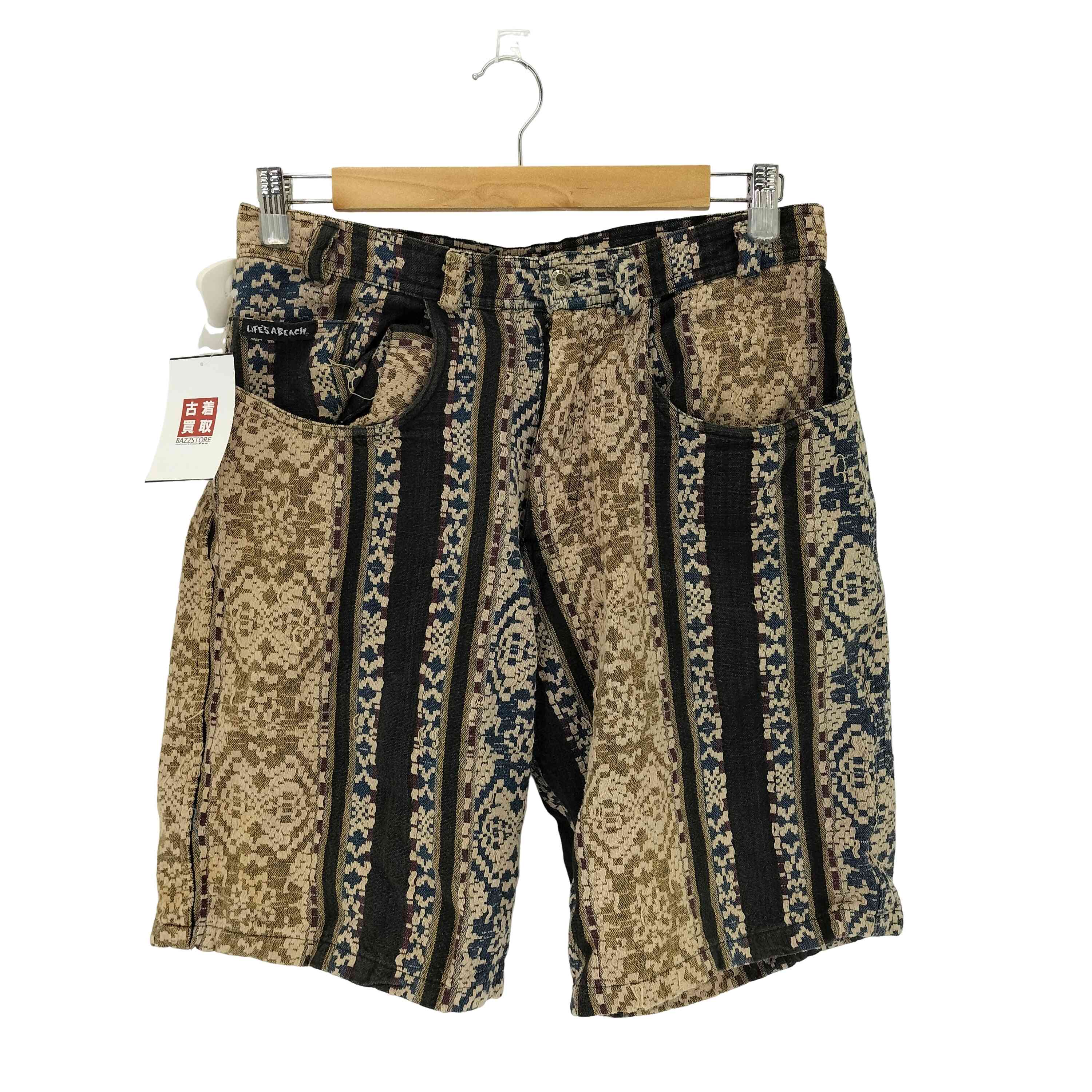 【中古】ユーズドフルギ USED古着 {{LIFE\u0027S A BEACH}} BAD BOY CLUB 80-90s 総柄 遊撃手ズボン下 メンズ 書きあらわす無