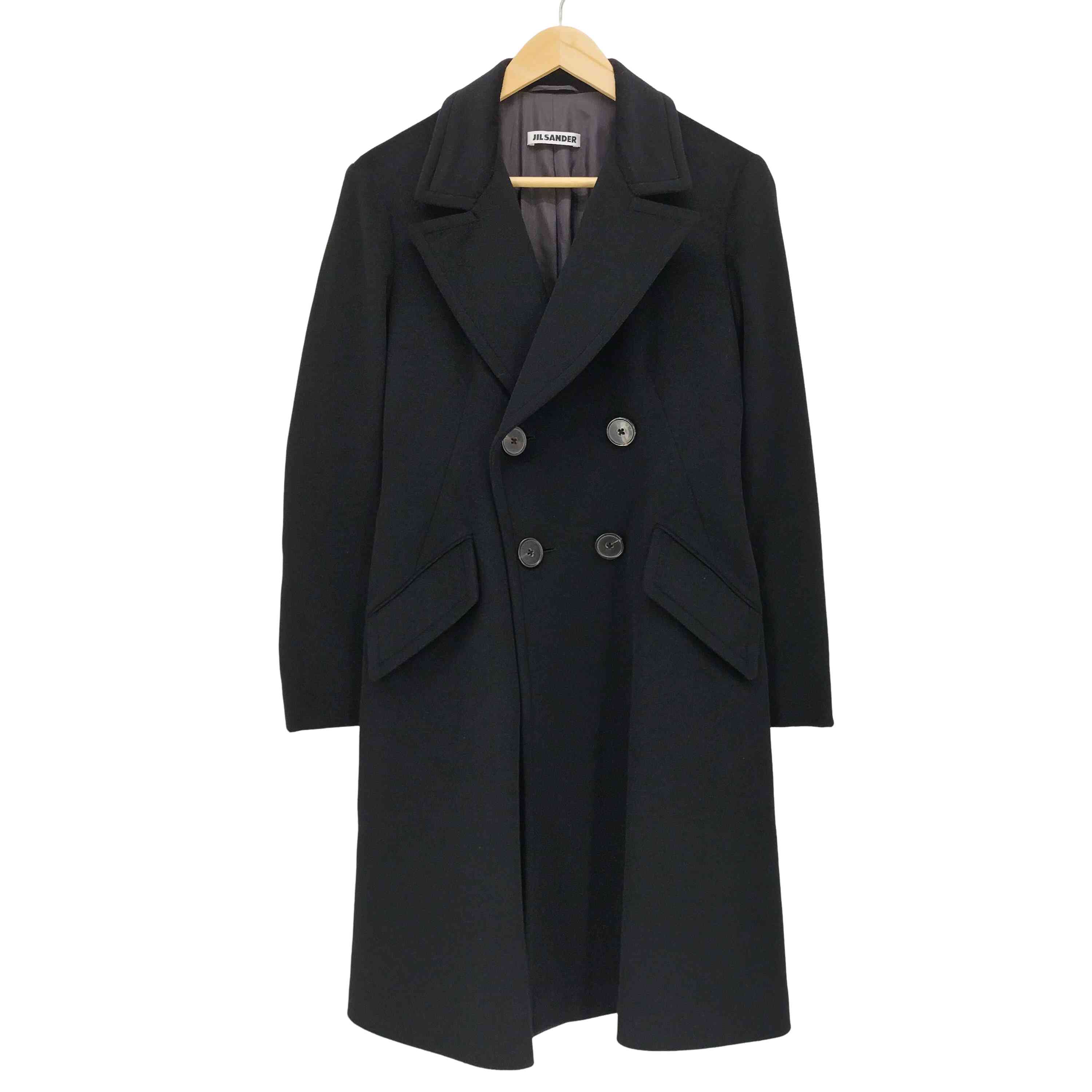 【中古】ジルサンダー JIL SANDER イタリア製 ダブルブレスト アンゴラ チェスター コート レディース DE：34 ｜BAZZSTORE ブランド古着バズストア