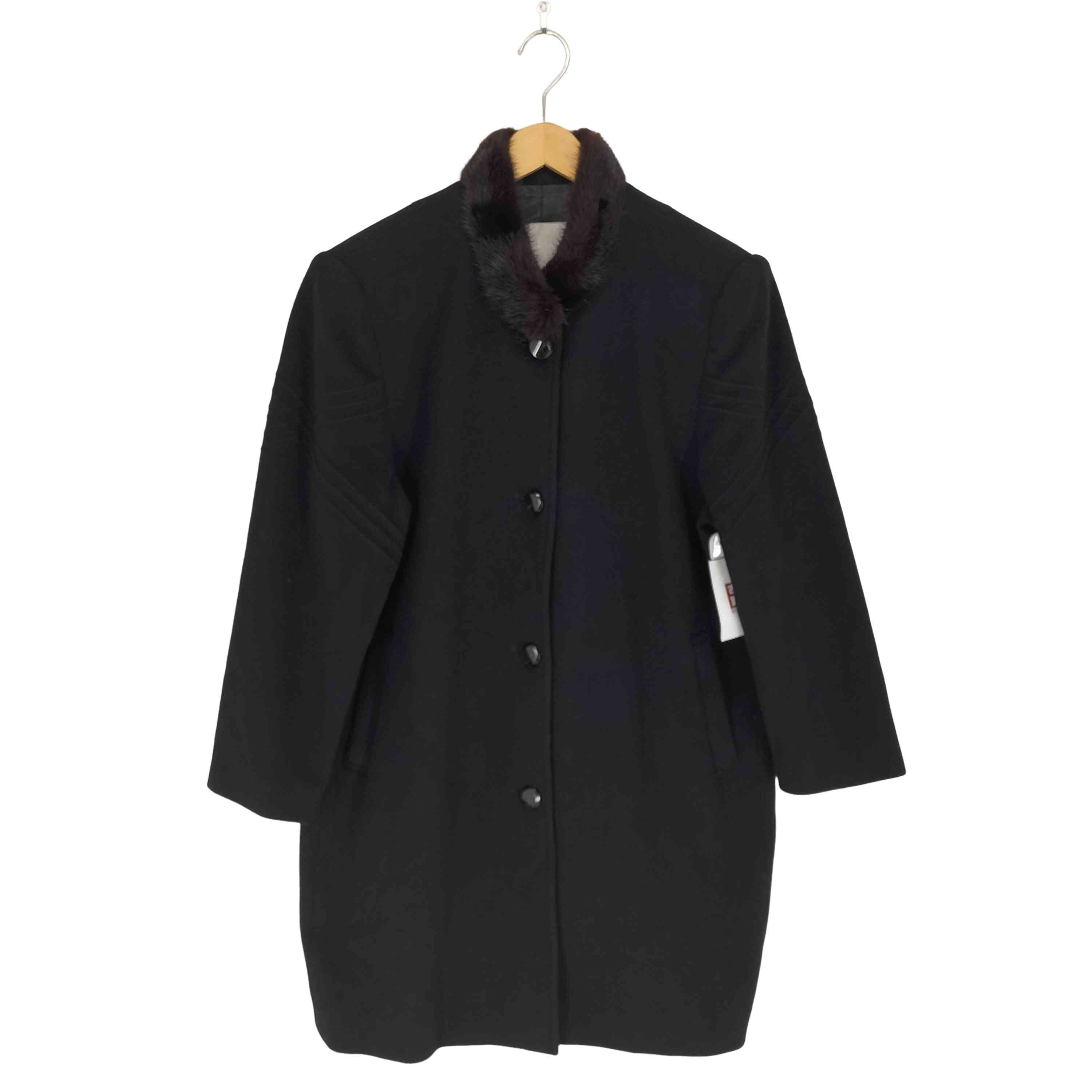 【中古】ユーズドフルギ USED古着 MADAM ROJELL cashmere mink fur カシミヤ混 ミンクファーロングコート レディース JPN：11号