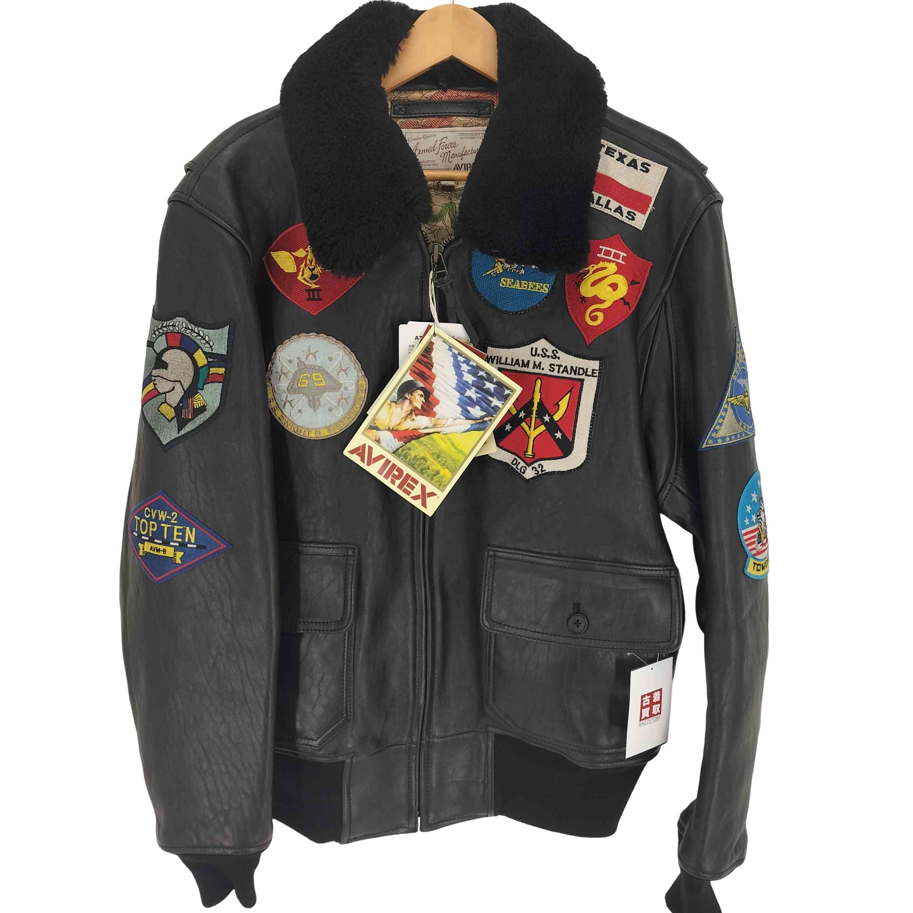 【中古】アヴィレックス AVIREX G-1 TOPGUN MODEL トップガン青写真 なめし革 上衣 飛翔上衣 メンズ import：XL